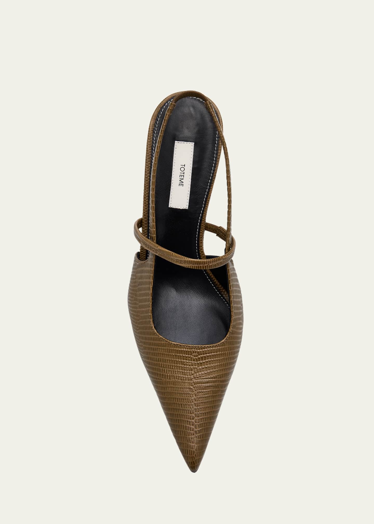 Toteme Lizard-Embossed Leather Slingback Pumps Image 6 of 6