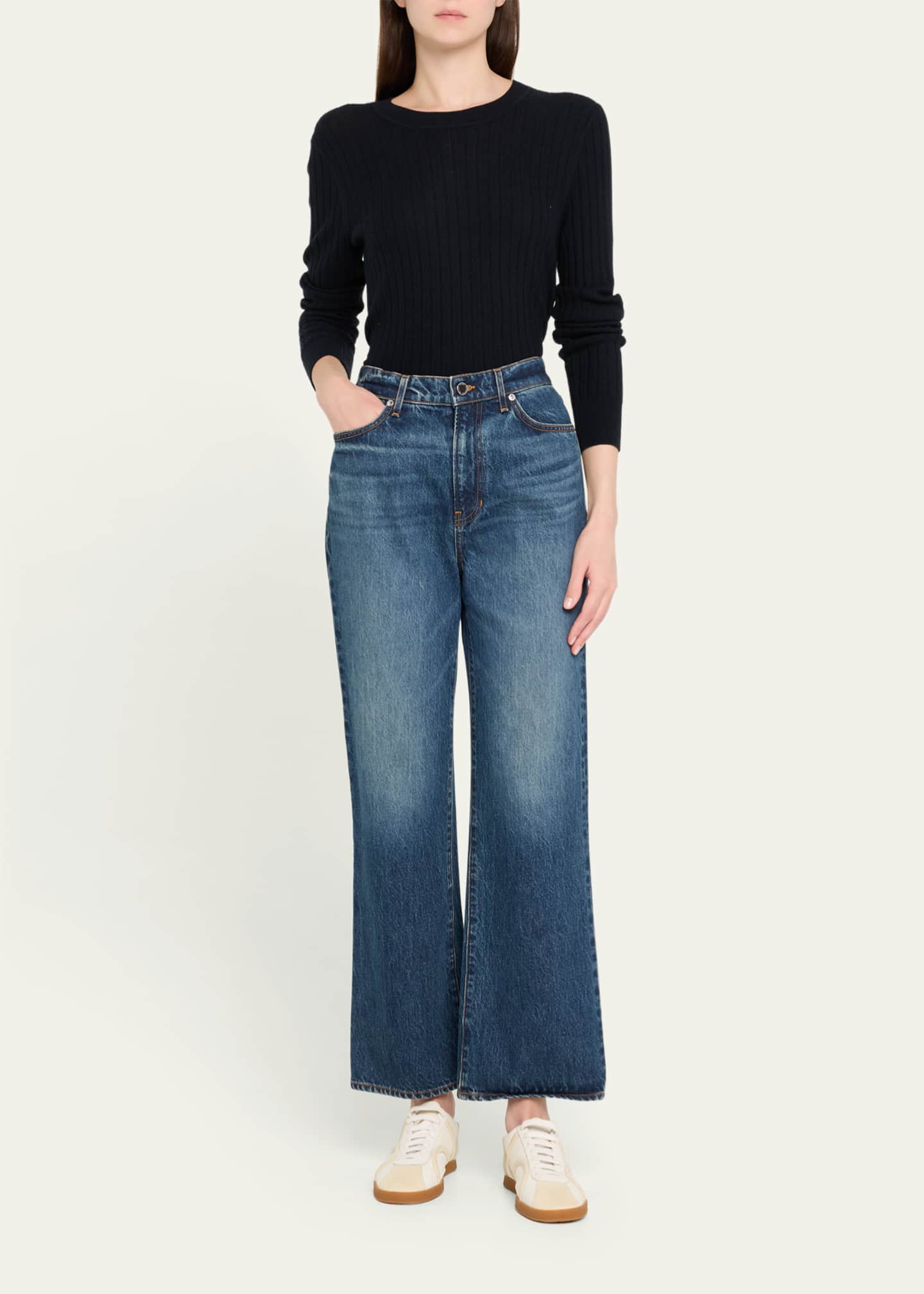 Veronica Beard Dylan High-Rise Straight Ankle Jeans Image 2 of 5