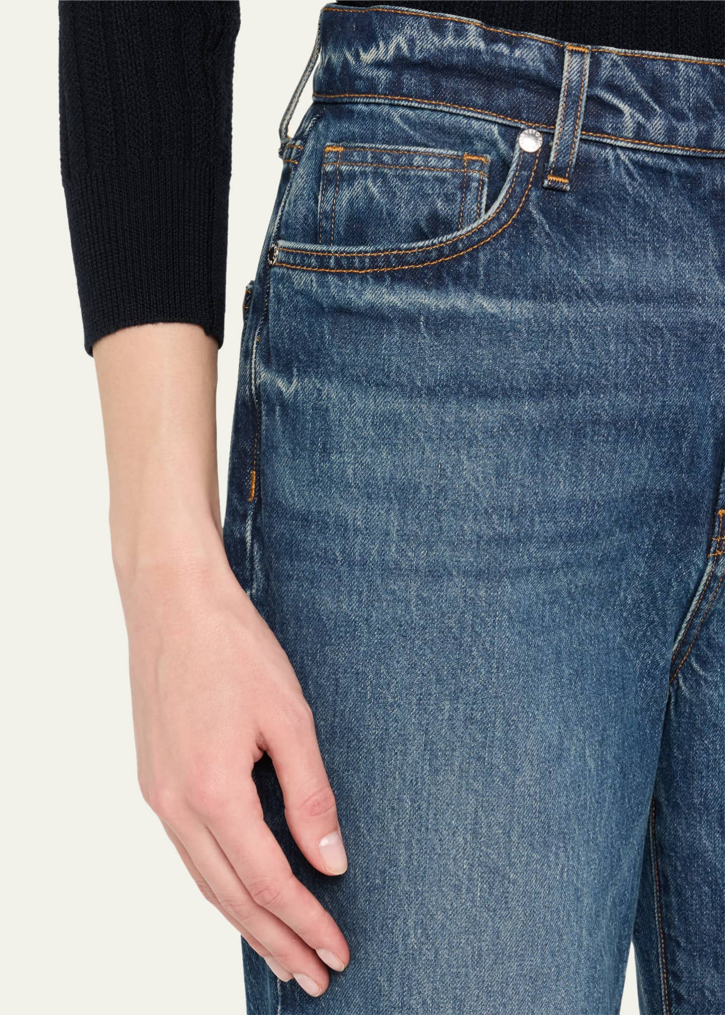 Veronica Beard Dylan High-Rise Straight Ankle Jeans Image 5 of 5