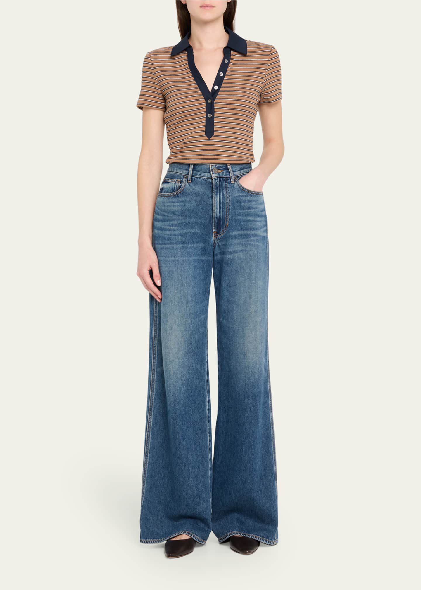 ワンピース VERONICA BEARD JEANS Veronica Beard Ryder Barrel-Leg Jeans | Saks Fifth Avenue