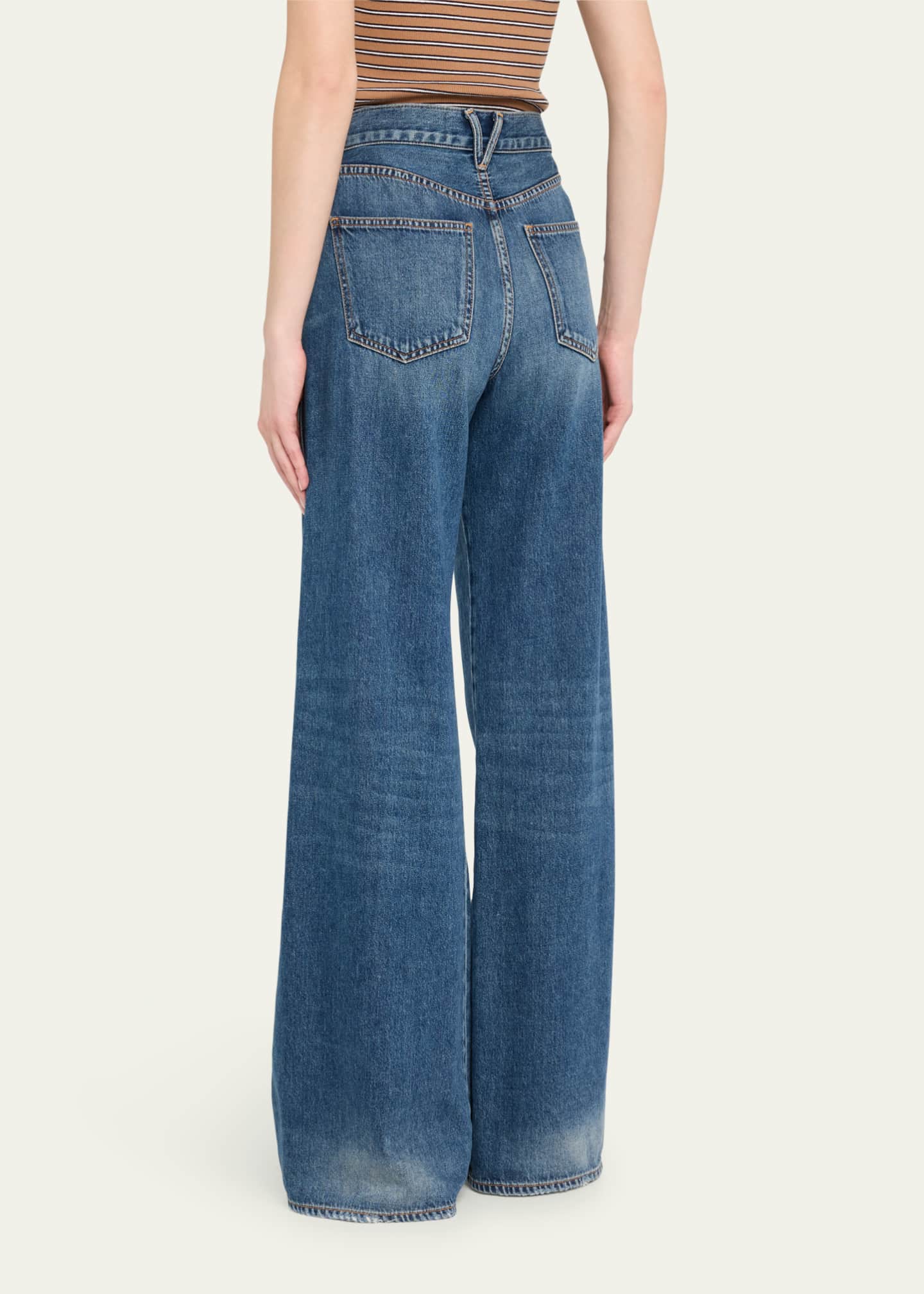 Veronica Beard Kasey Mid-Rise Wide-Leg Jeans - Bergdorf Goodman