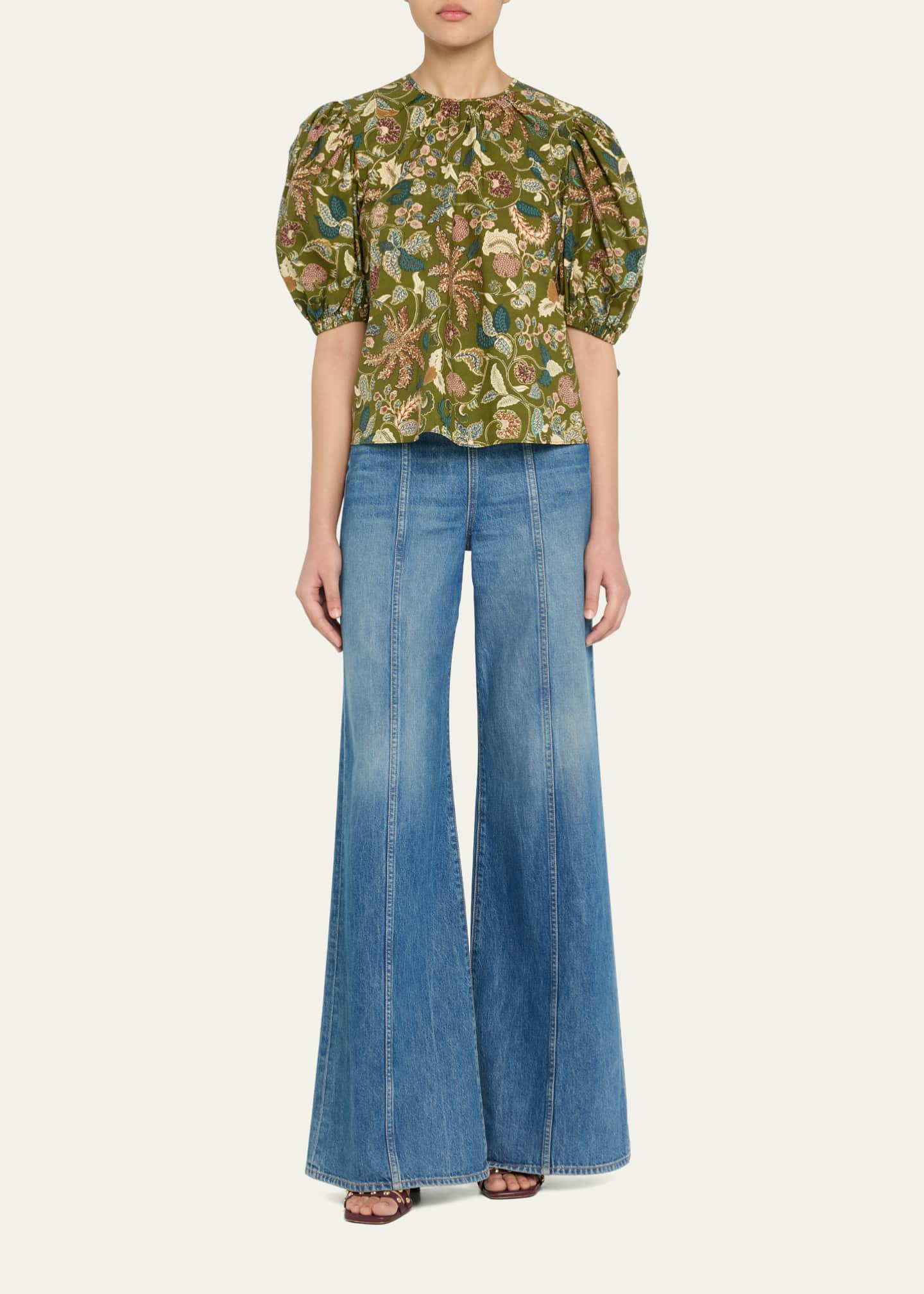 Ulla Johnson Coralie Puff-Sleeve Blouse Image 2 of 5