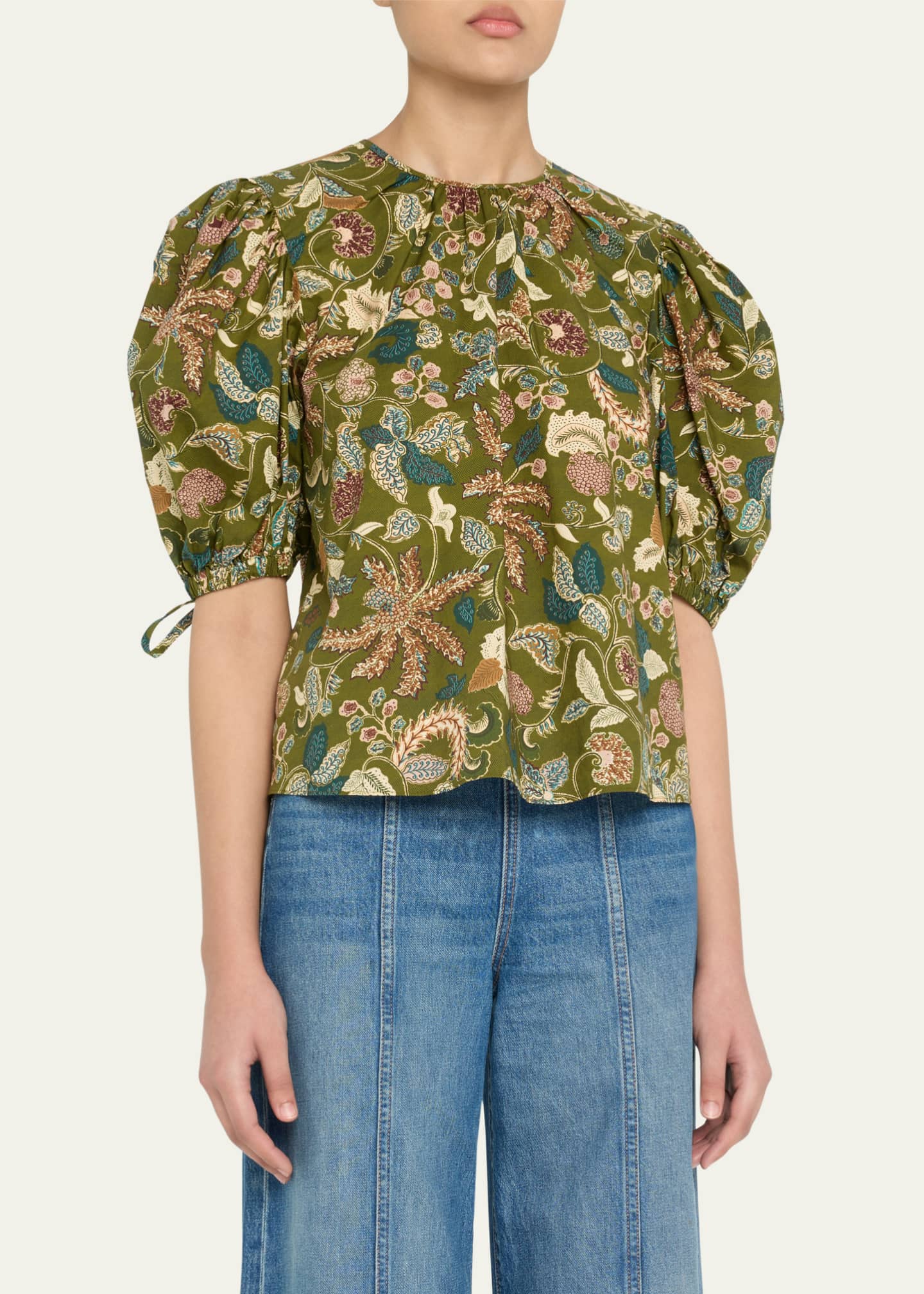 Ulla Johnson Coralie Puff-Sleeve Blouse Image 4 of 5