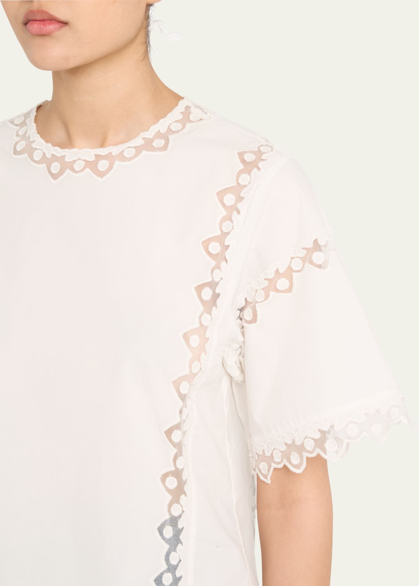 Ulla Johnson Kai Embroidered Short-Sleeve Top Image 5 of 5