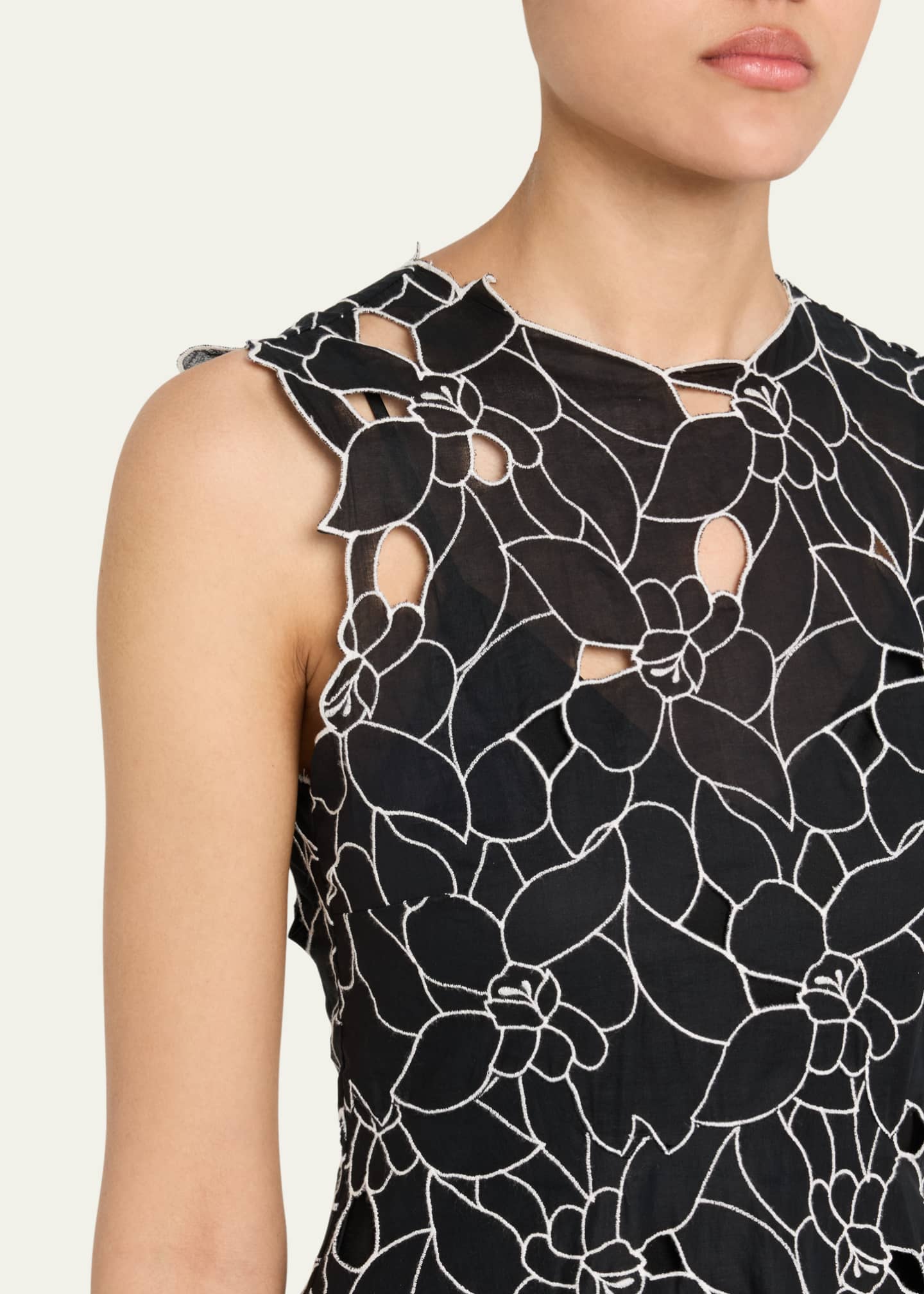 Ulla Johnson Kiana Embroidered Sleeveless Midi Dress Image 5 of 5