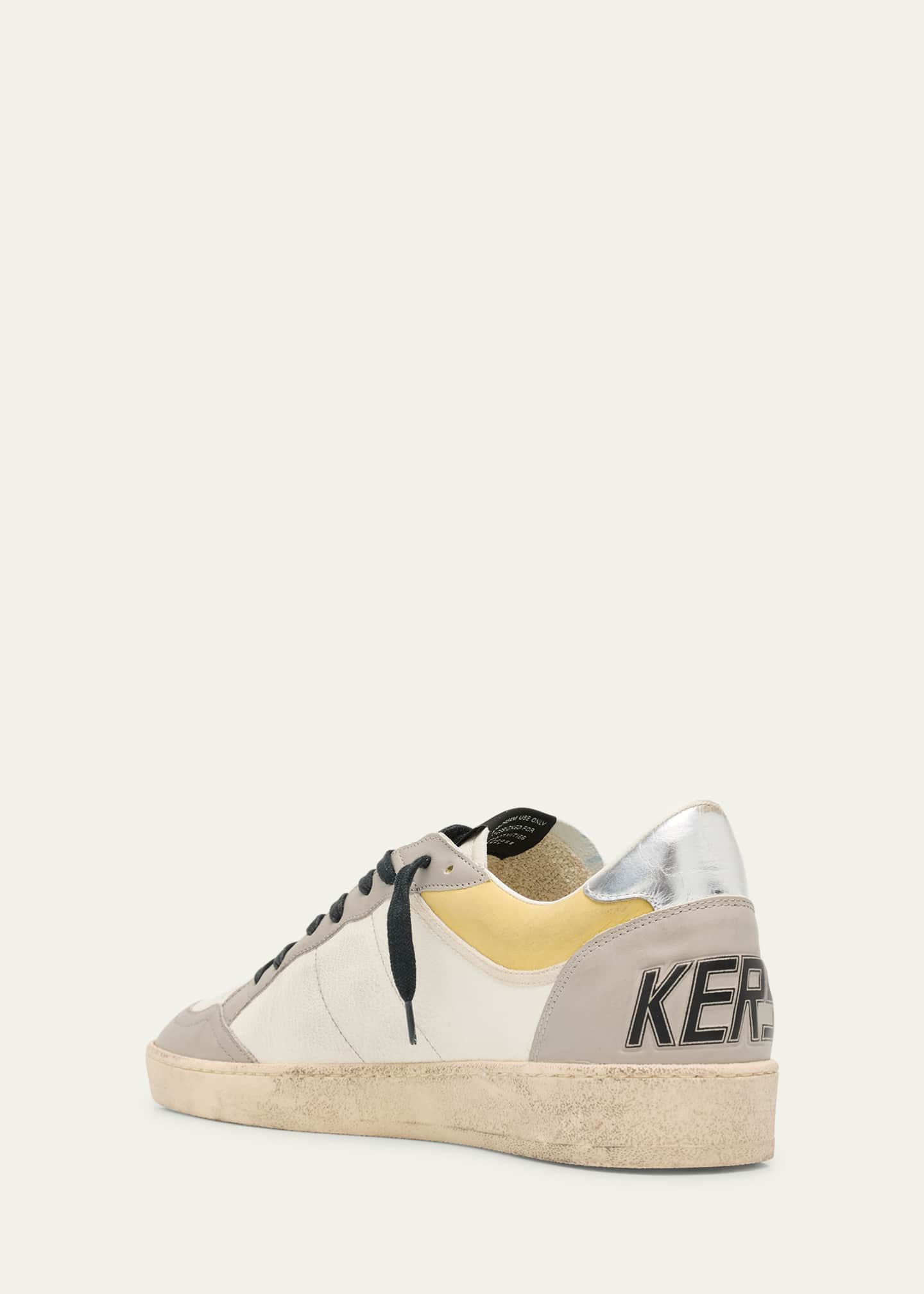 Golden Goose Men's Ballstar Metallic Leather Low-Top Sneakers, Exclusive Image 4 of 6