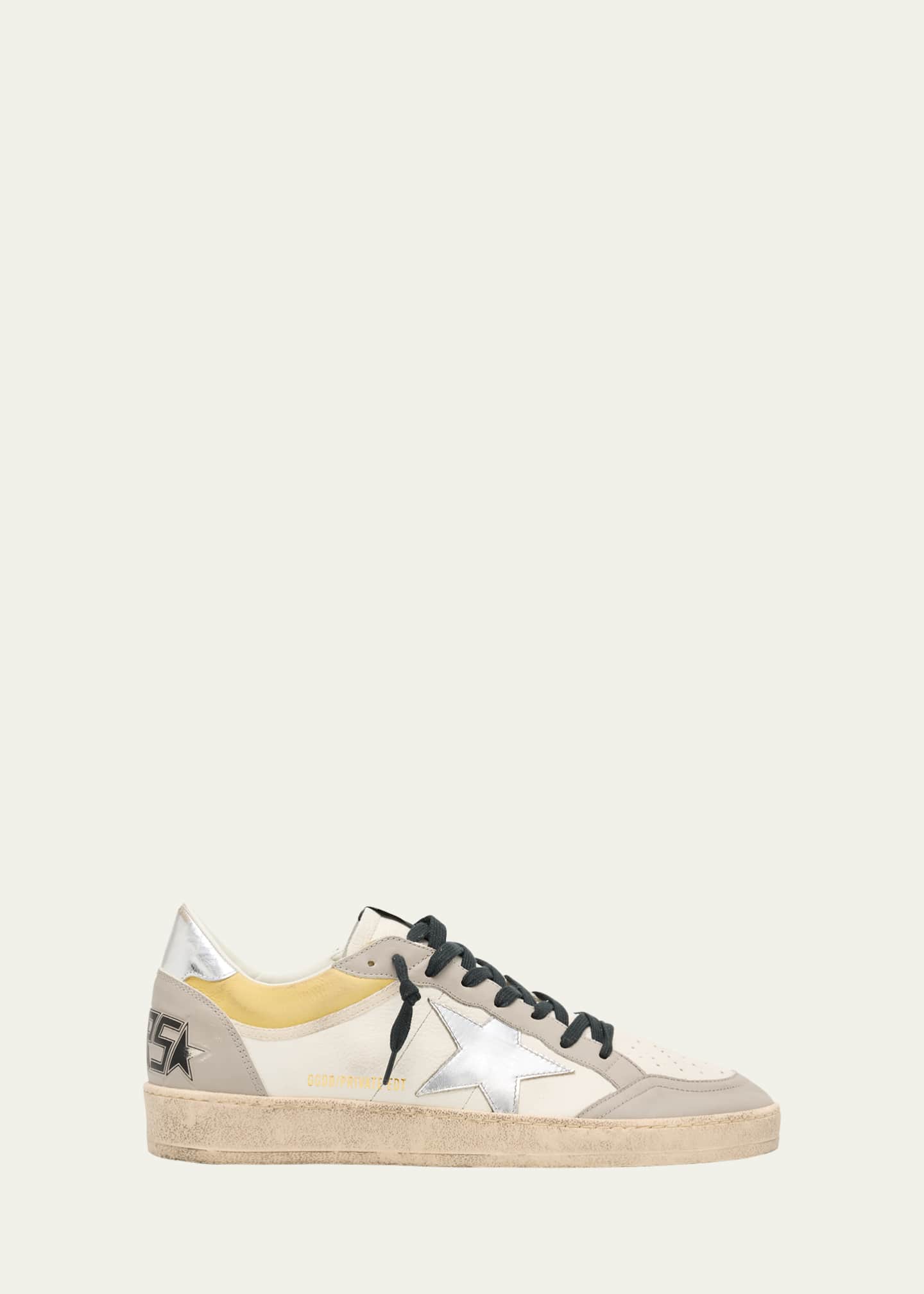 Golden Goose Men's Ballstar Metallic Leather Low-Top Sneakers, Exclusive Image 1 of 6