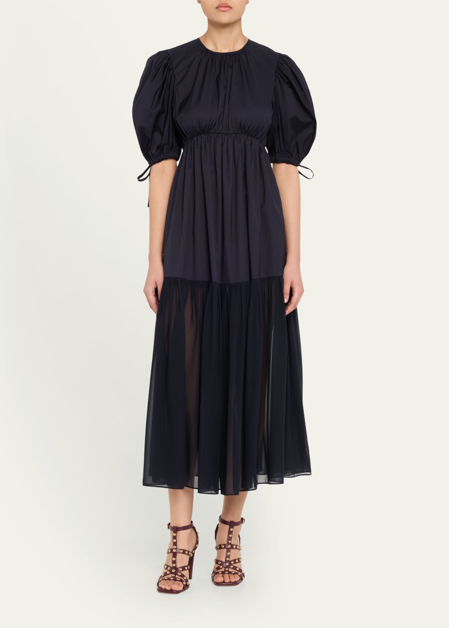 Ulla Johnson Collage Puff-Sleeve Midi Dress Image 2 of 5