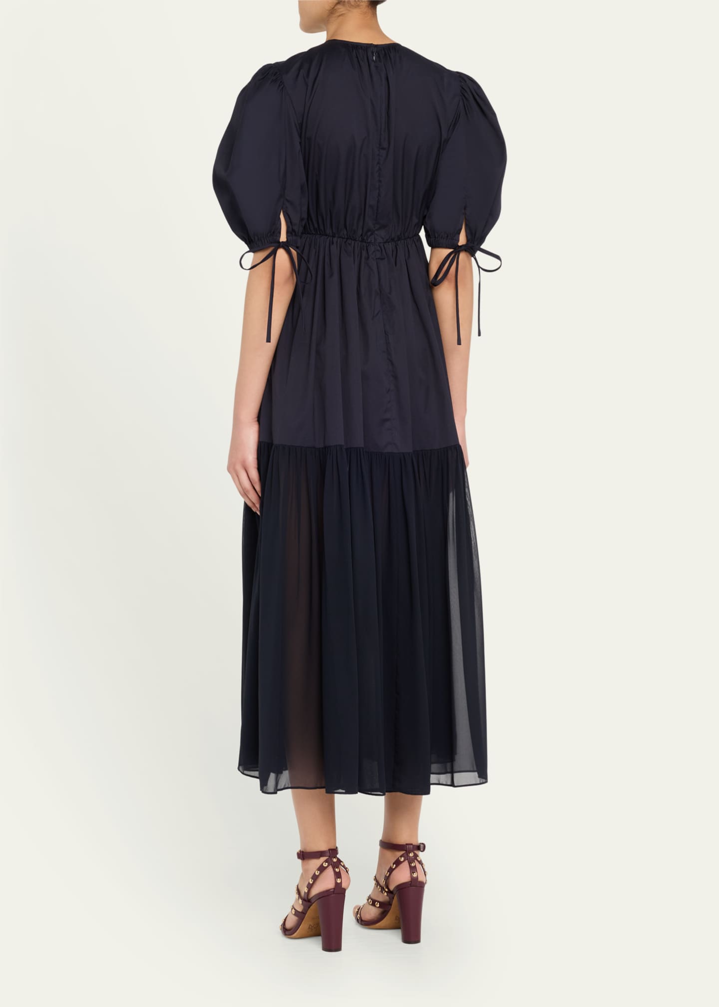 Ulla Johnson Collage Puff-Sleeve Midi Dress Image 3 of 5