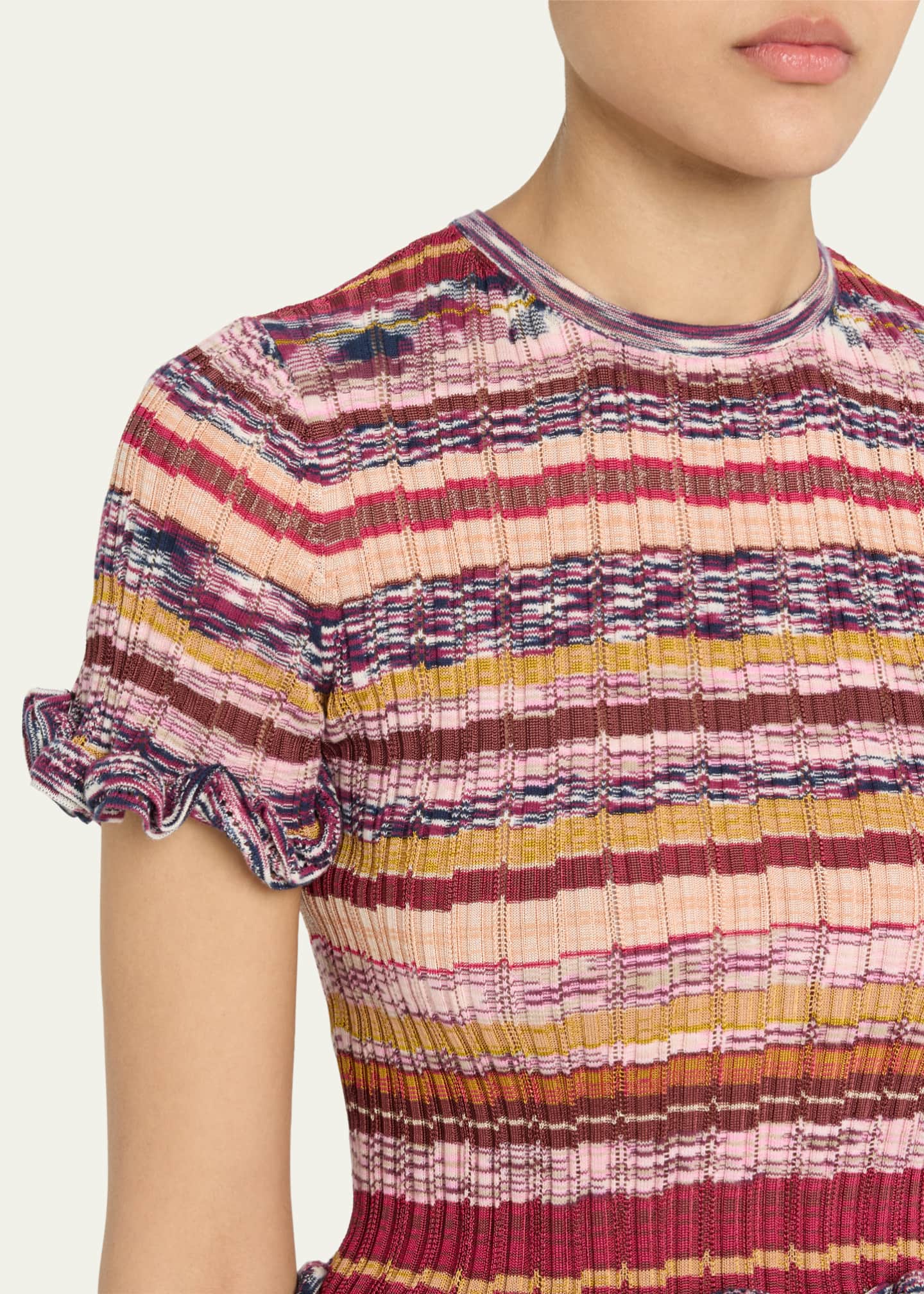 Ulla Johnson Miya Short-Sleeve Knit Ruffle Top Image 5 of 5