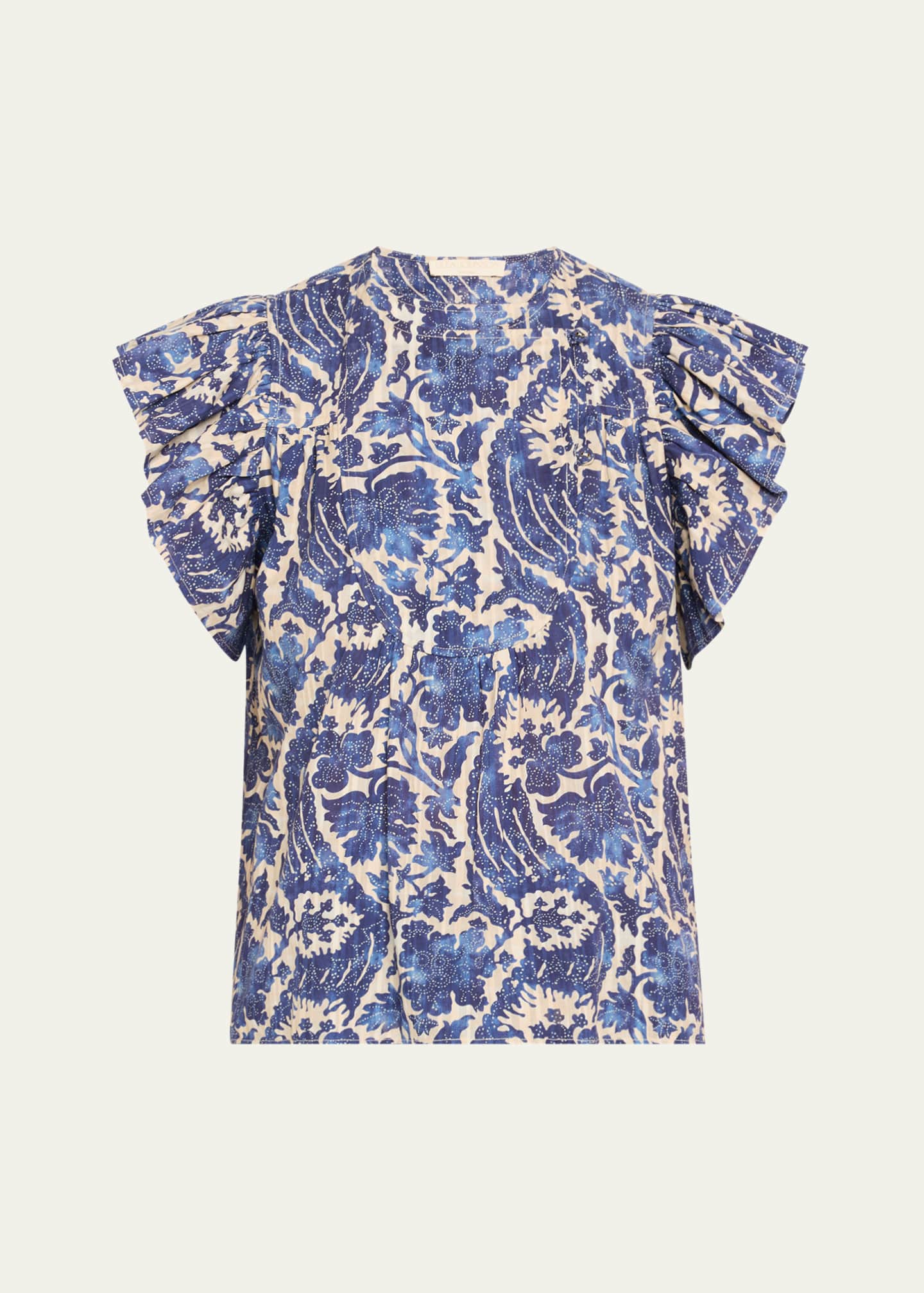 Ulla Johnson Sienna Flutter-Sleeve Blouse Image 1 of 5