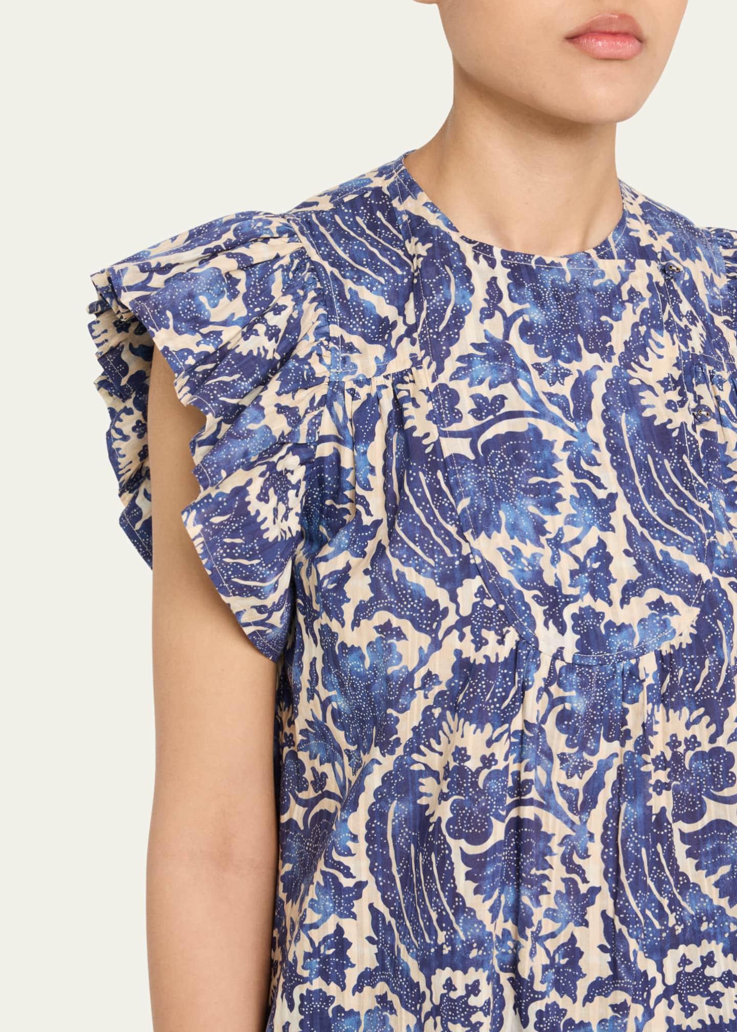 Ulla Johnson Sienna Flutter-Sleeve Blouse Image 5 of 5