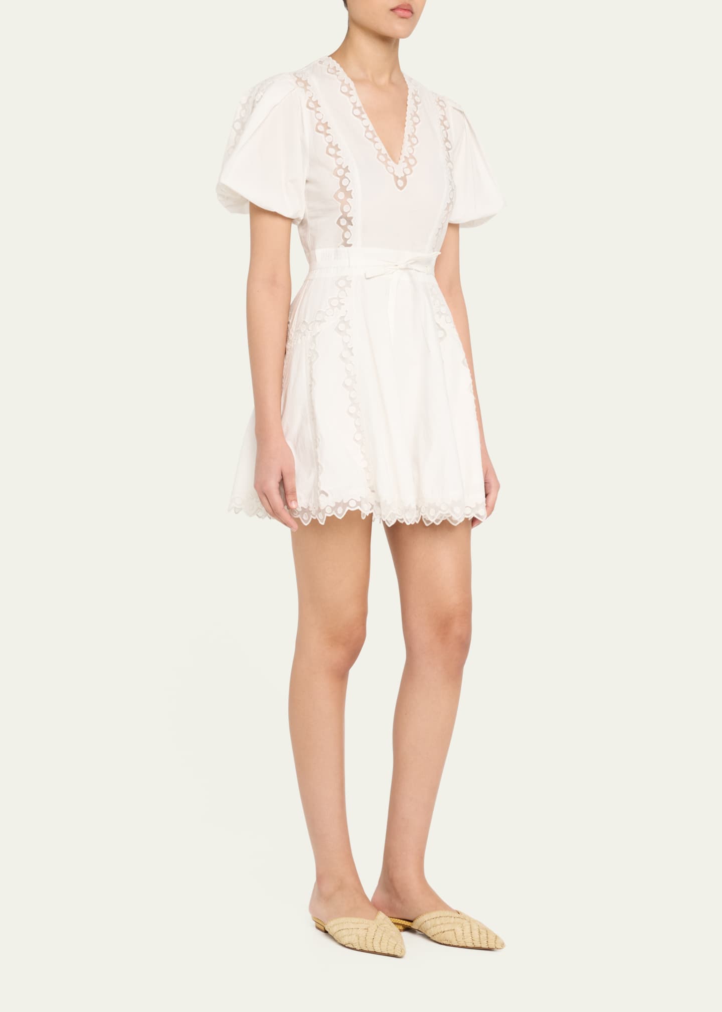Ulla Johnson Camila Short-Sleeve Mini Dress Image 4 of 5