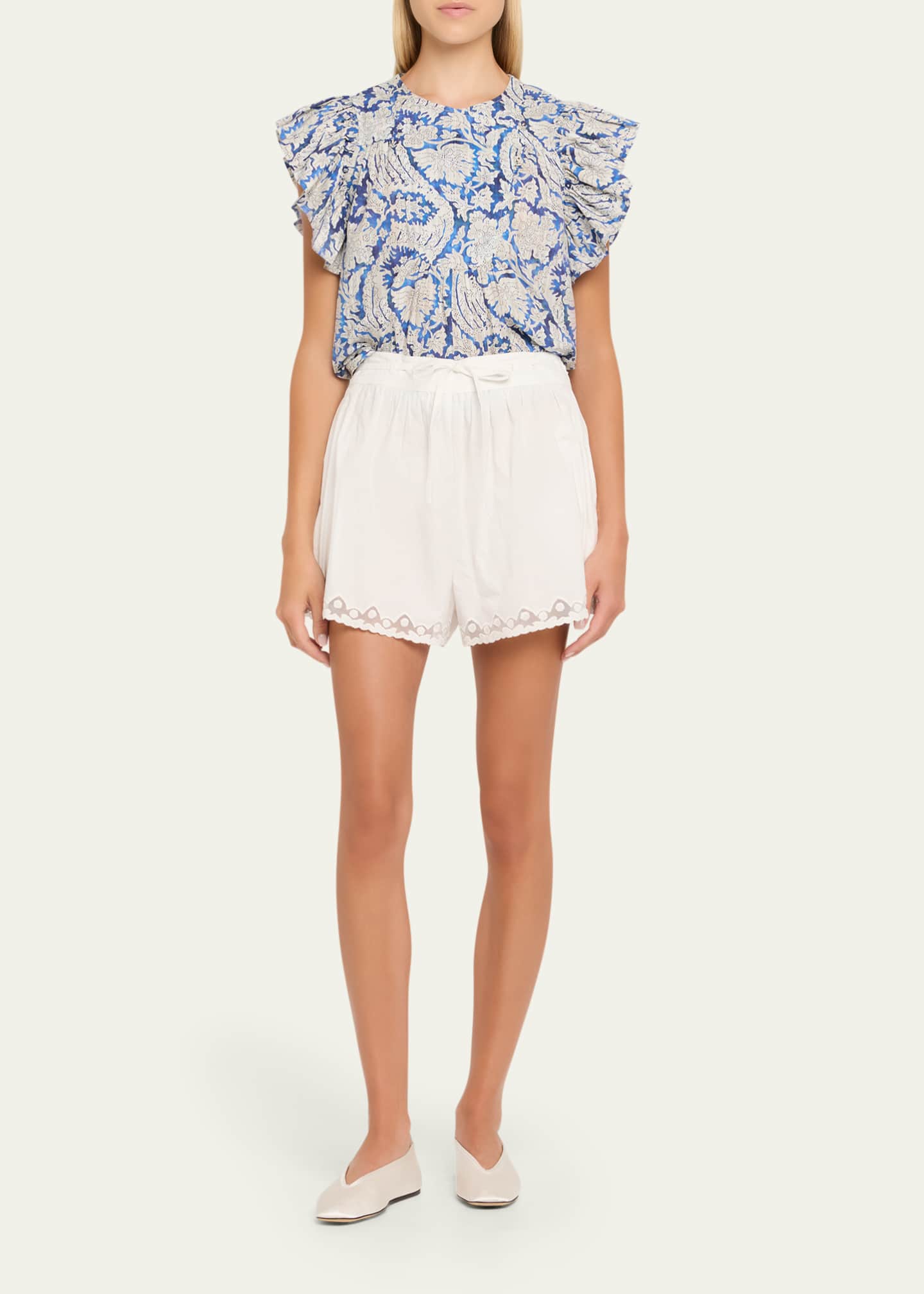 Ulla Johnson Elowen Cotton Shorts Image 2 of 5