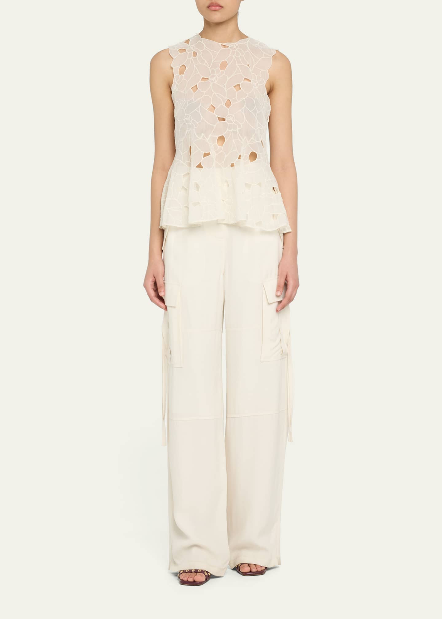 Ulla Johnson Ali Embroidered Sleeveless Top Image 2 of 5