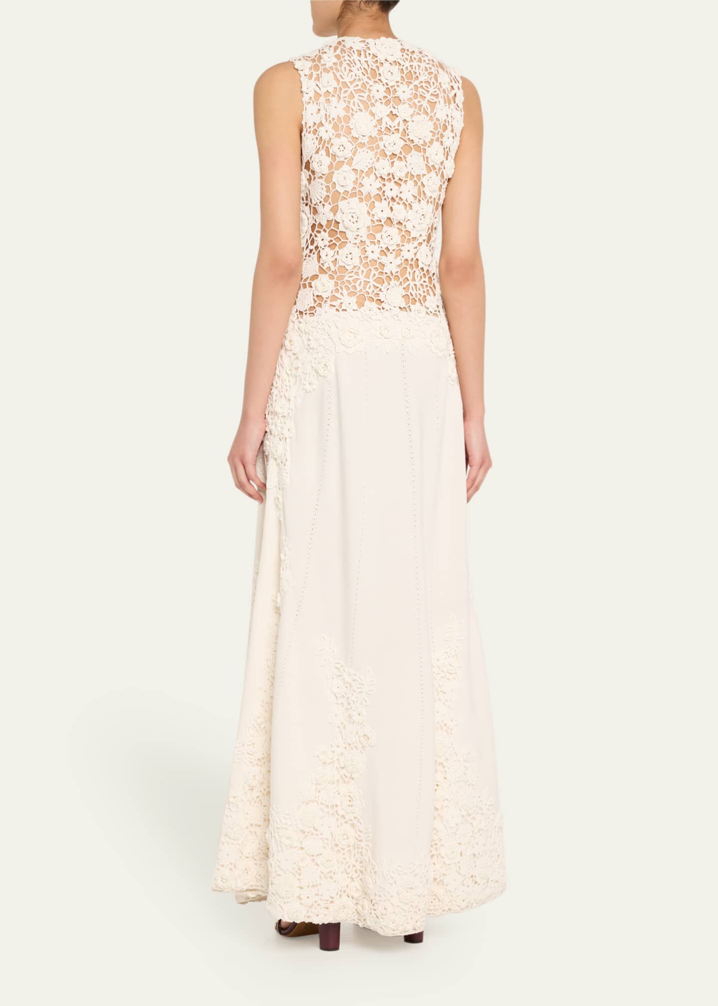 Genoveva Crochet Floral Knit Sleeveless Maxi Dress