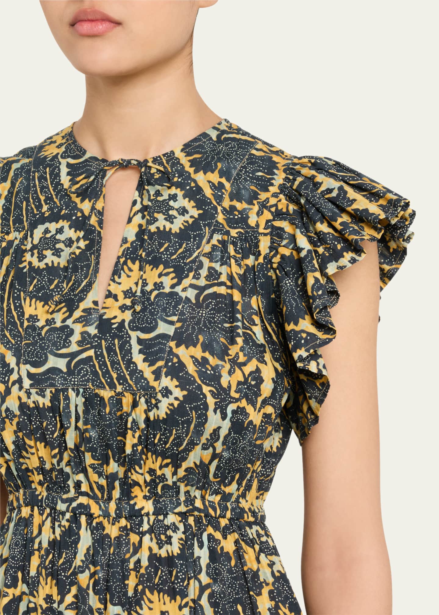 Ulla Johnson Kairi Flutter-Sleeve Midi Dress Image 5 of 5