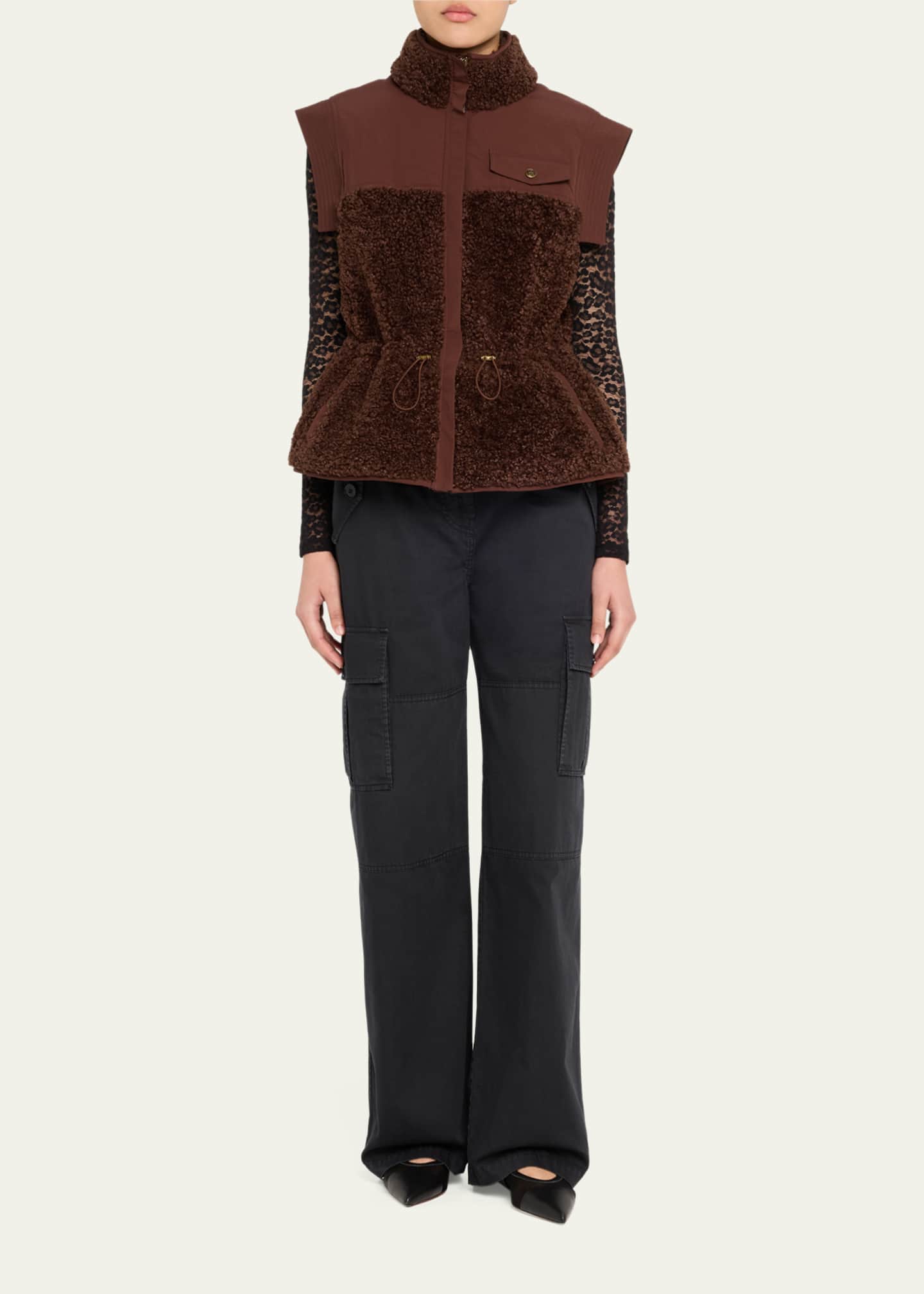 Ulla Johnson Tariet Drawstring Teddy Fleece Vest Image 2 of 5