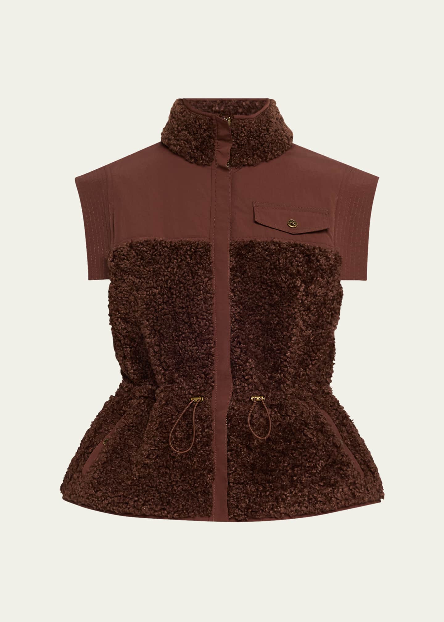 Ulla Johnson Tariet Drawstring Teddy Fleece Vest Image 1 of 5