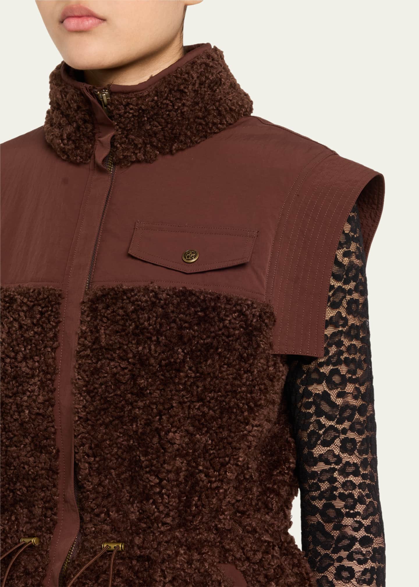 Ulla Johnson Tariet Drawstring Teddy Fleece Vest Image 5 of 5