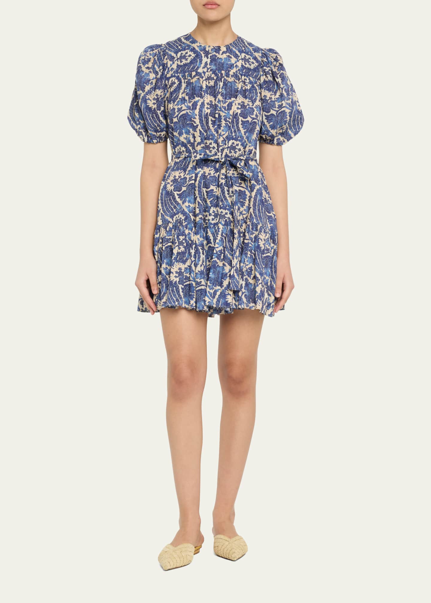 Ulla Johnson Rosalie Short-Sleeve Mini Dress Image 2 of 5