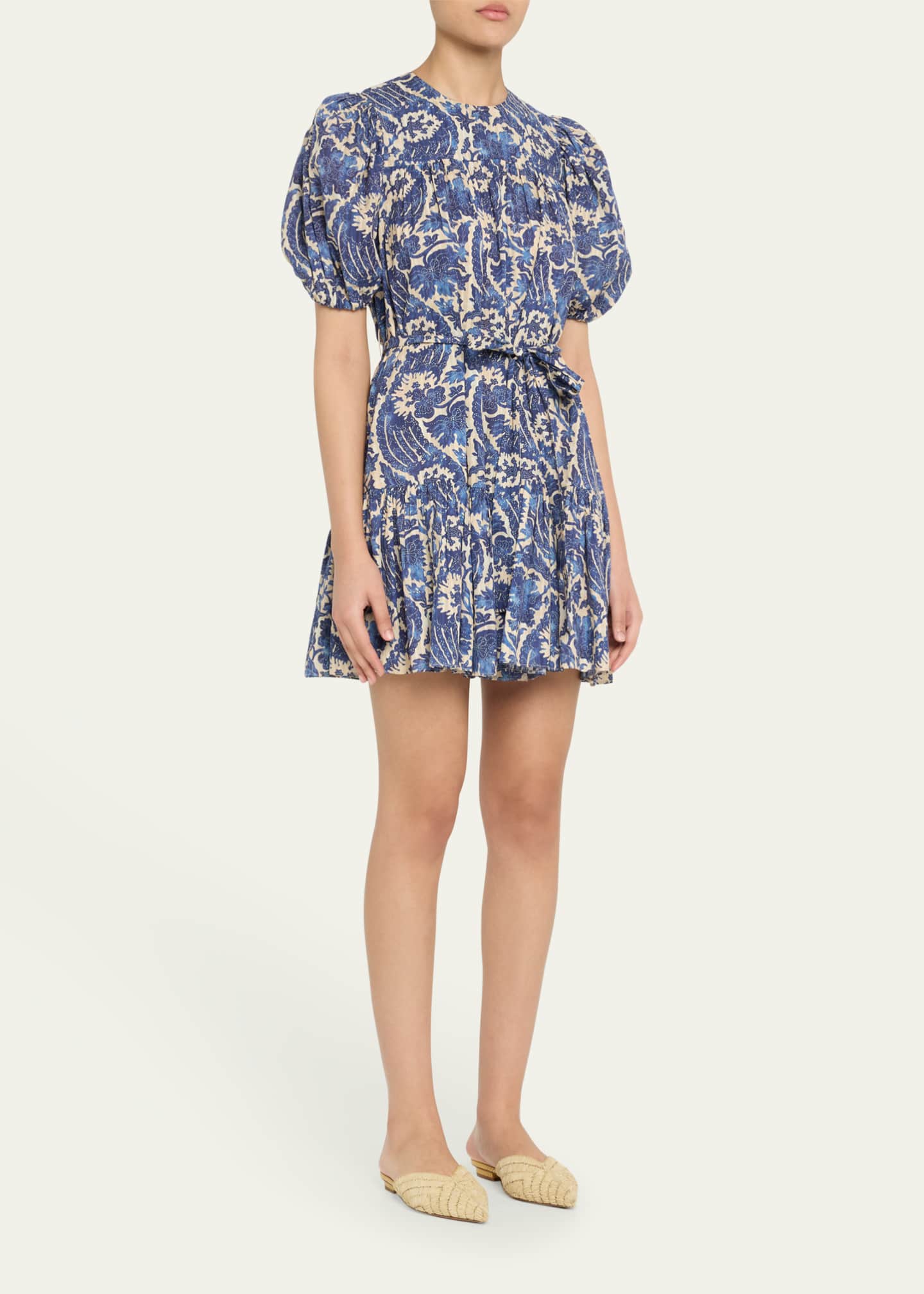 Ulla Johnson Rosalie Short-Sleeve Mini Dress Image 4 of 5