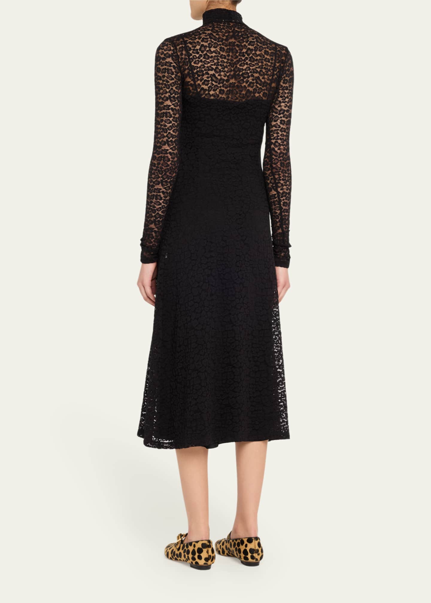 Ulla Johnson Talia Leopard Long-Sleeve Turtleneck Dress Image 3 of 5