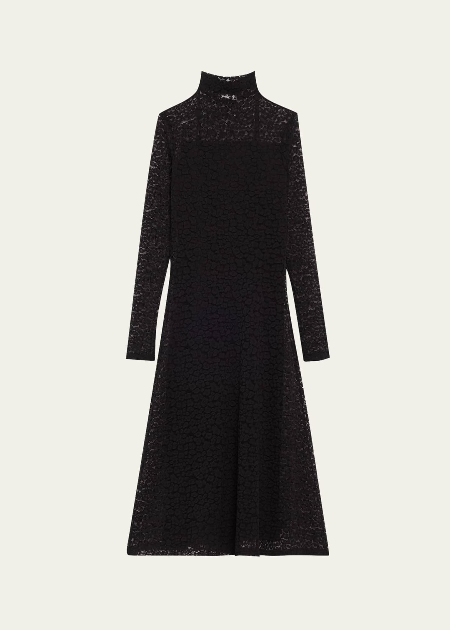 Ulla Johnson Talia Leopard Long-Sleeve Turtleneck Dress Image 1 of 5