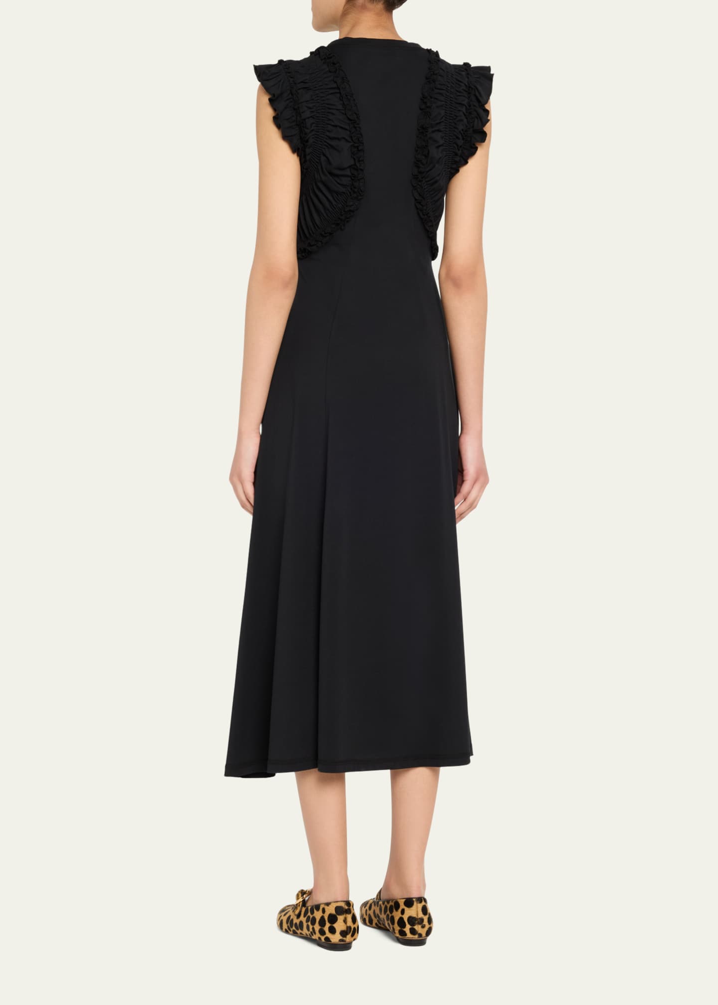 Ulla Johnson Shiva Sleeveless Ruffled Midi Dress Image 3 of 5