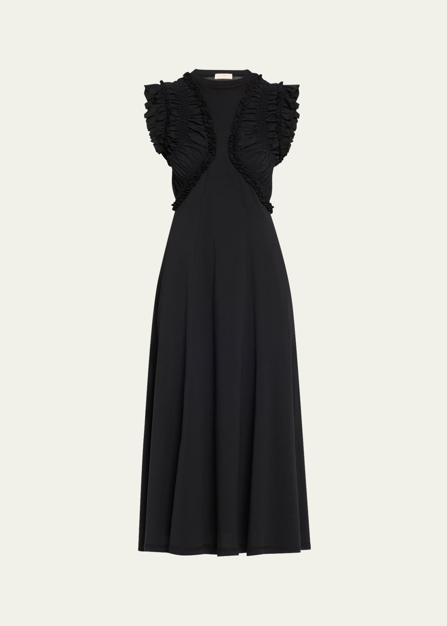 Ulla Johnson Shiva Sleeveless Ruffled Midi Dress Image 1 of 5