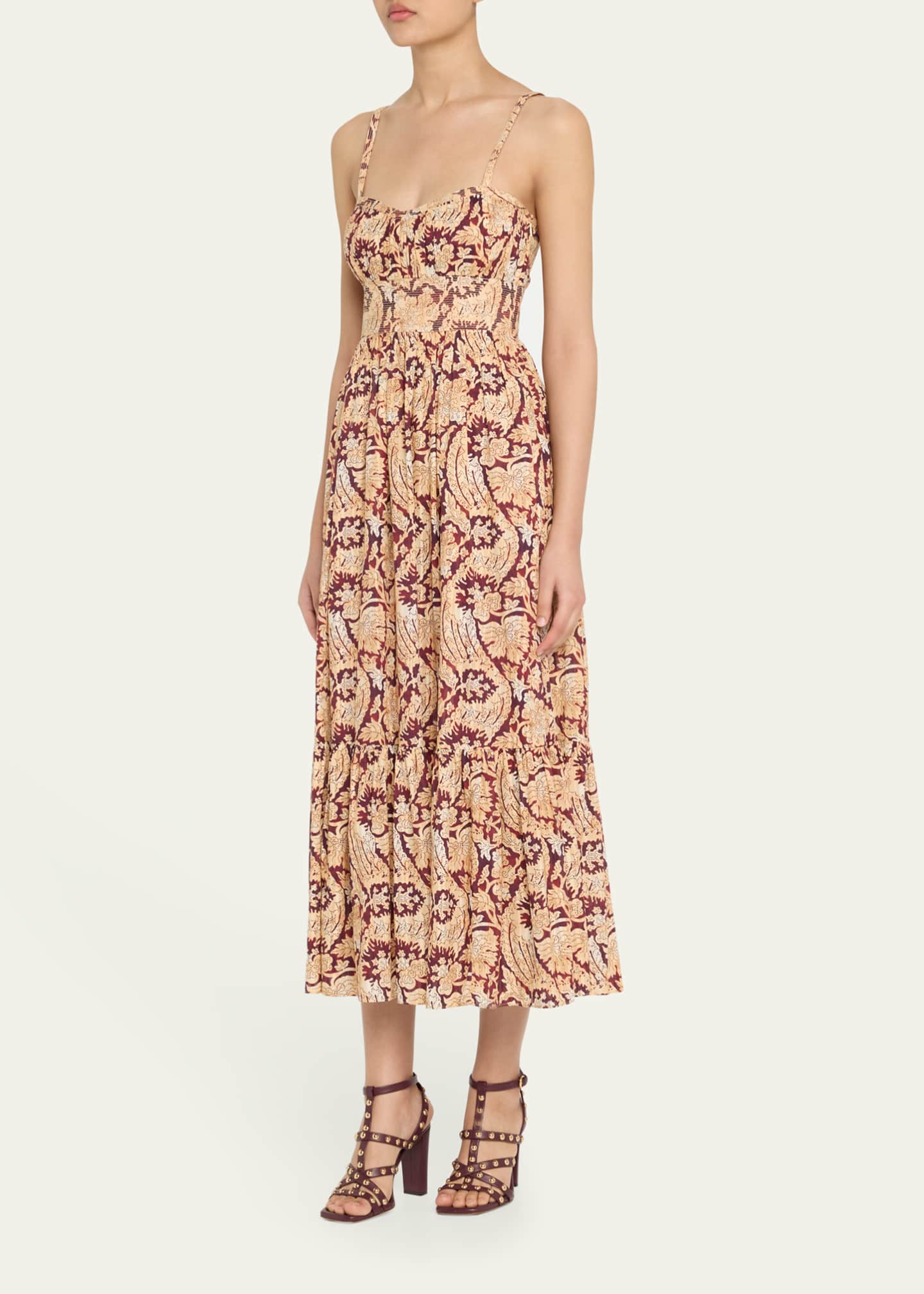 Ulla Johnson Nadine Sweetheart Cami Midi Dress Image 4 of 5