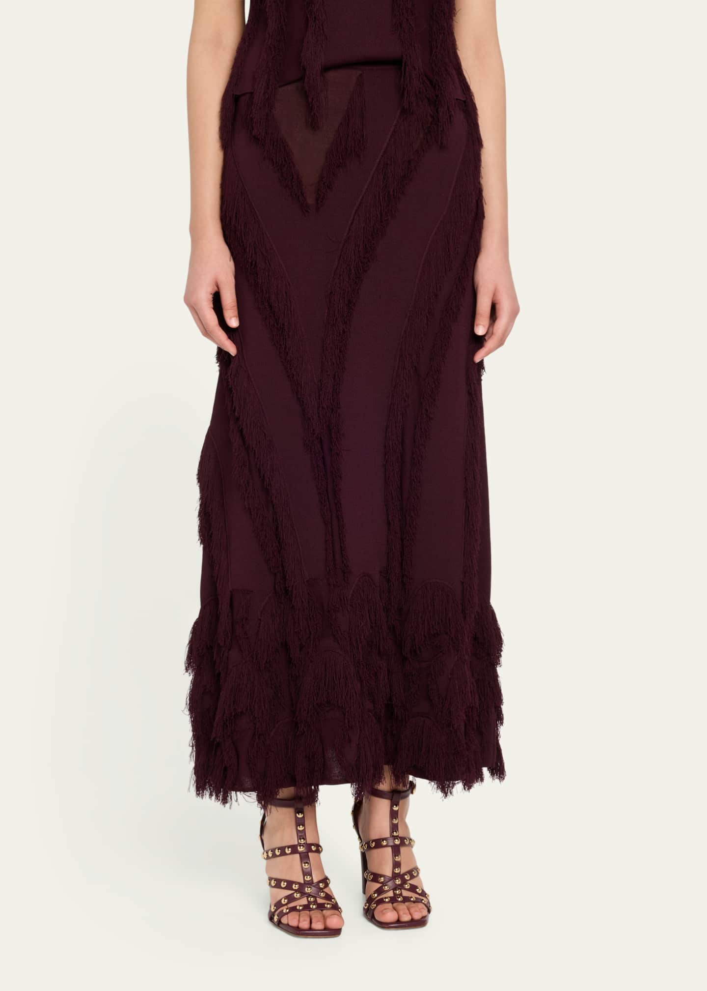 Ulla Johnson Astrid Macrame Fringe Knit Maxi Skirt Image 4 of 5