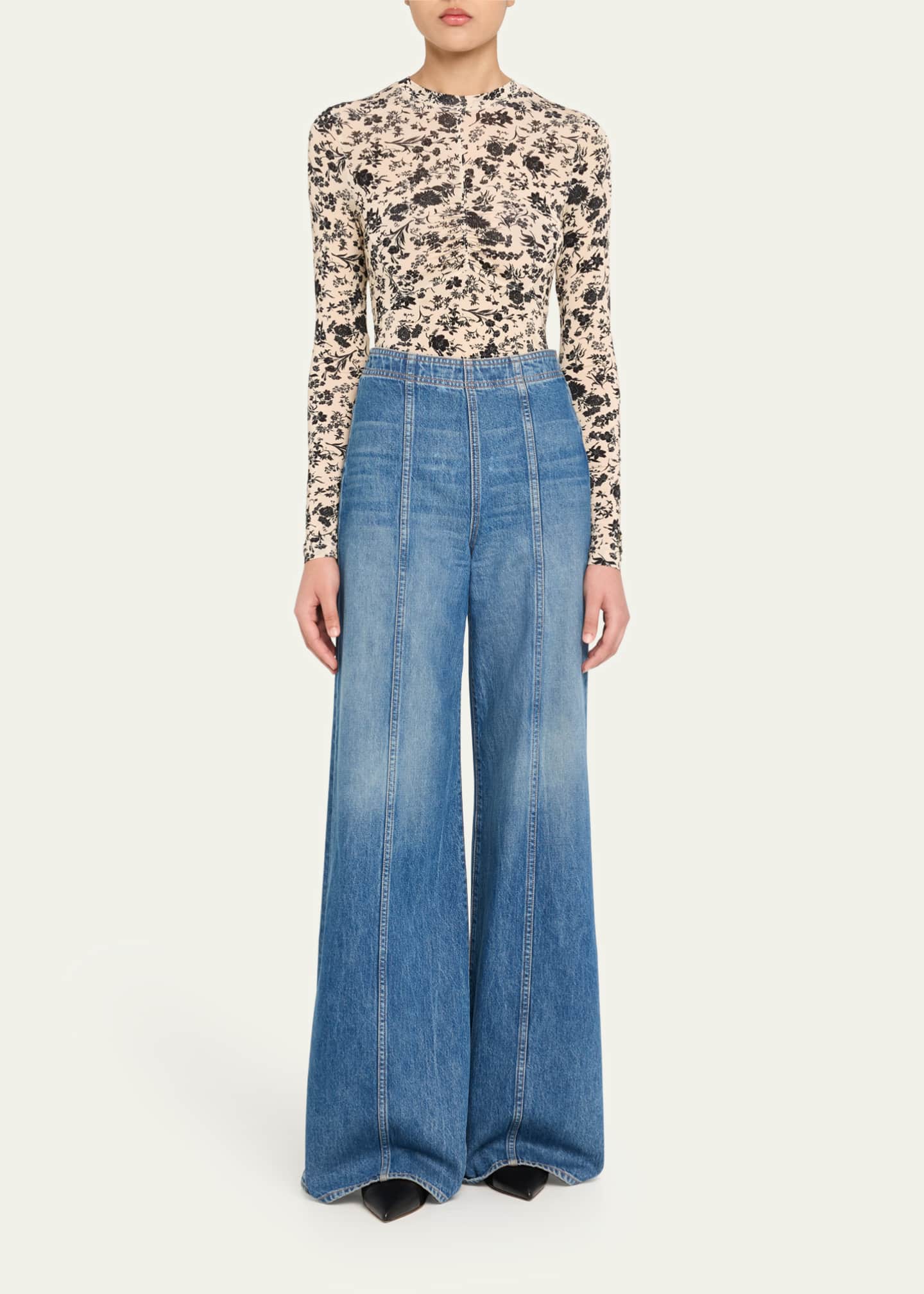 Ulla Johnson Neri Long-Sleeve Ruched Top Image 2 of 5