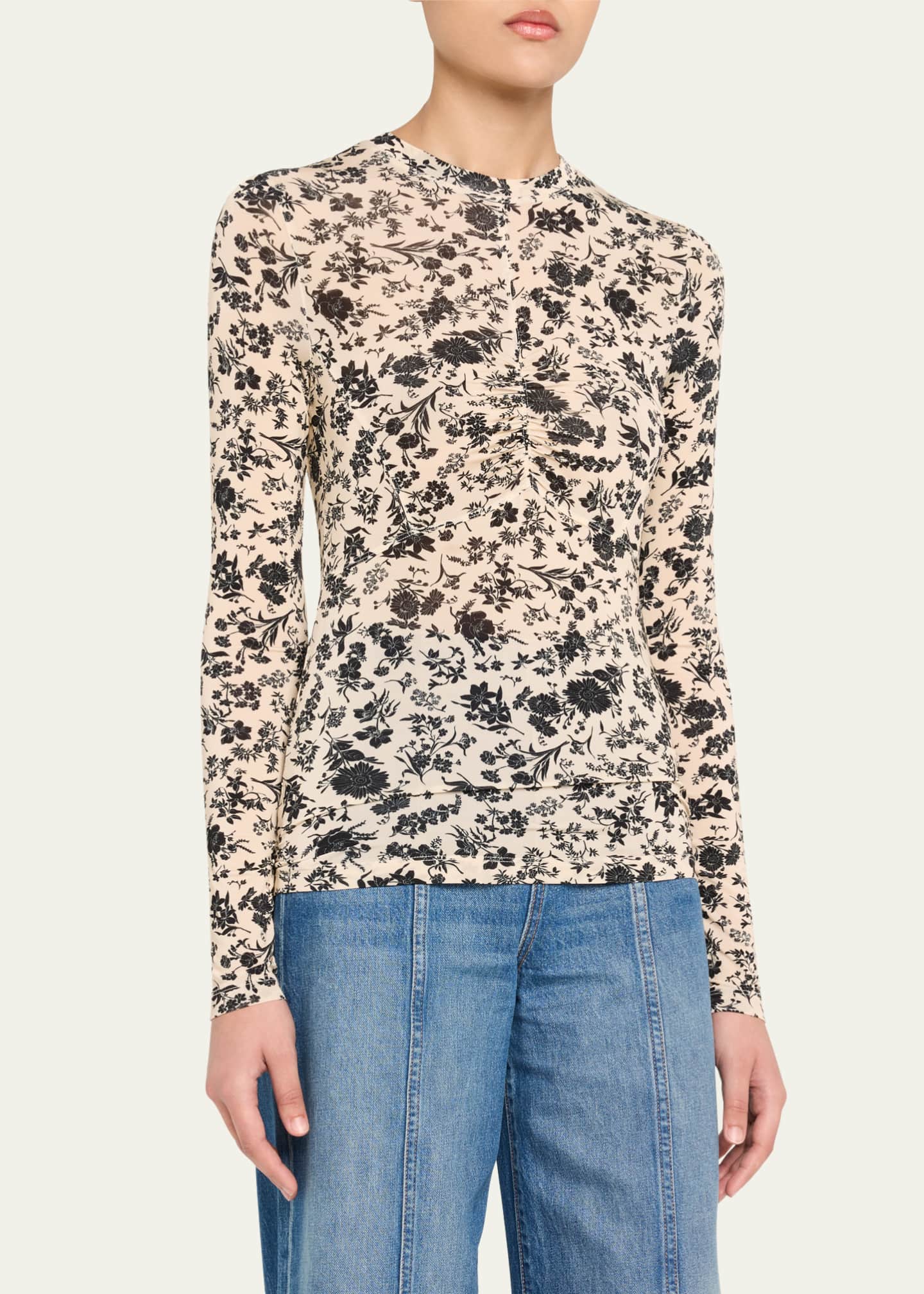 Ulla Johnson Neri Long-Sleeve Ruched Top Image 4 of 5
