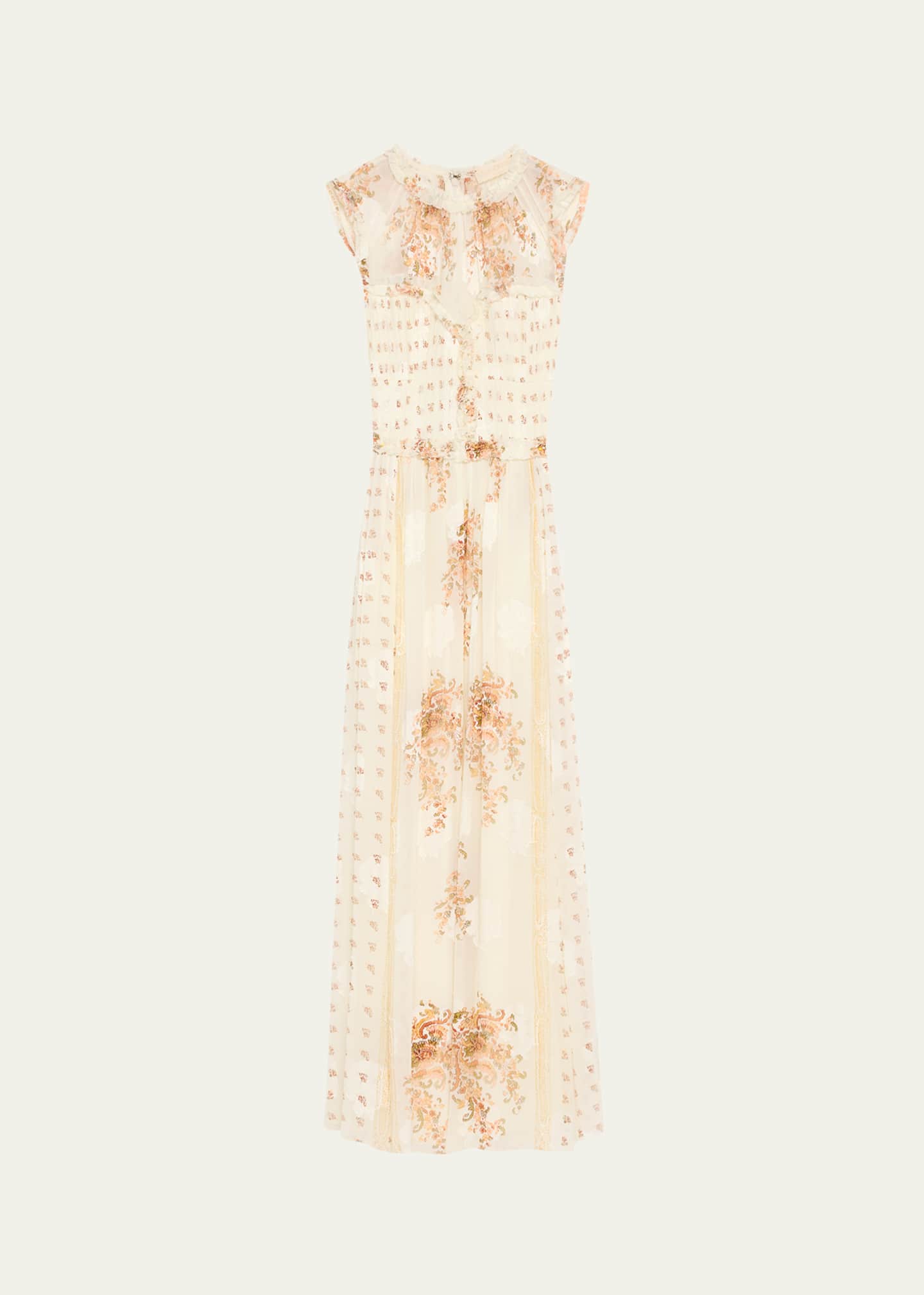 Ulla Johnson Kasia Sleeveless Floral Silk Midi Dress Image 1 of 5