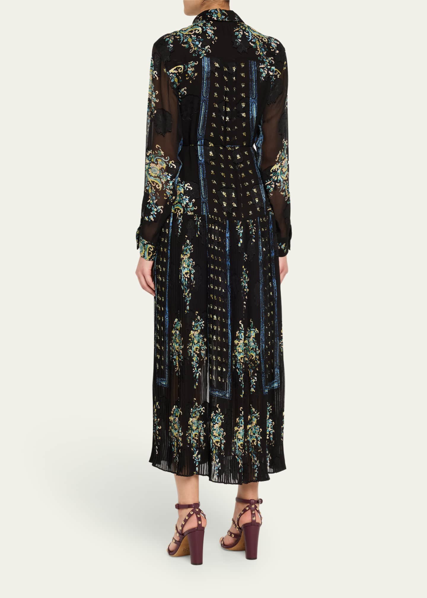 Ulla Johnson Emilie Drop-Waist Long-Sleeve Midi Shirt Dress Image 3 of 5