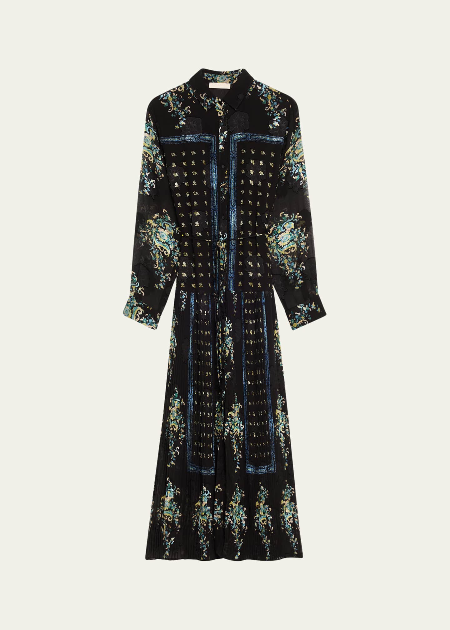 Ulla Johnson Emilie Drop-Waist Long-Sleeve Midi Shirt Dress Image 1 of 5