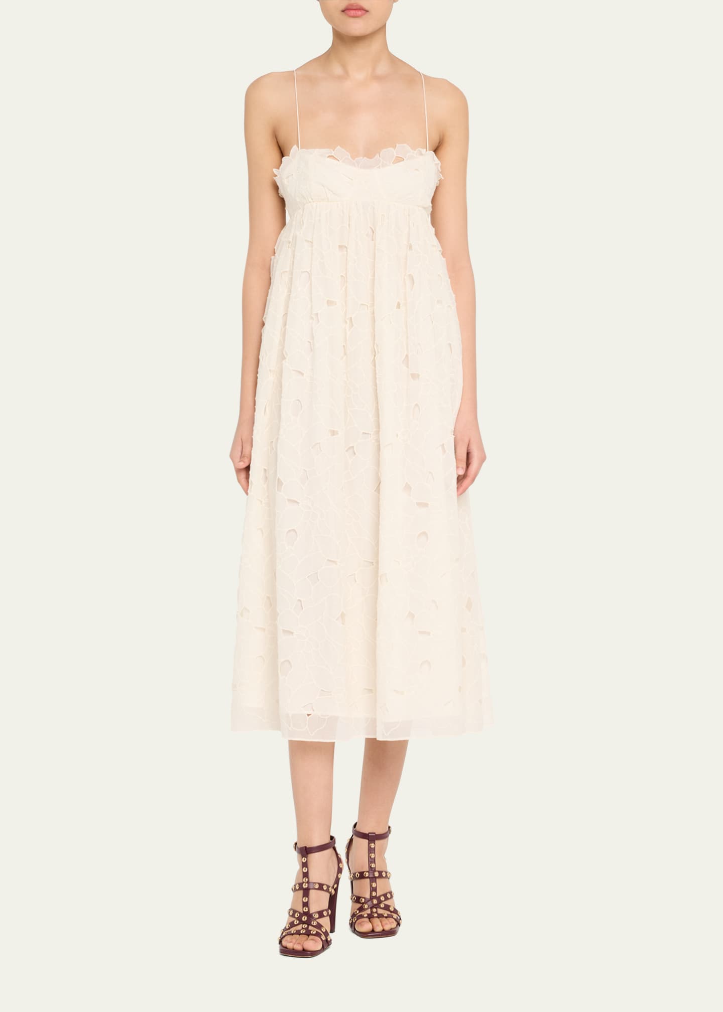 Ulla Johnson Marina Empire Cotton Cami Midi Dress Image 2 of 5