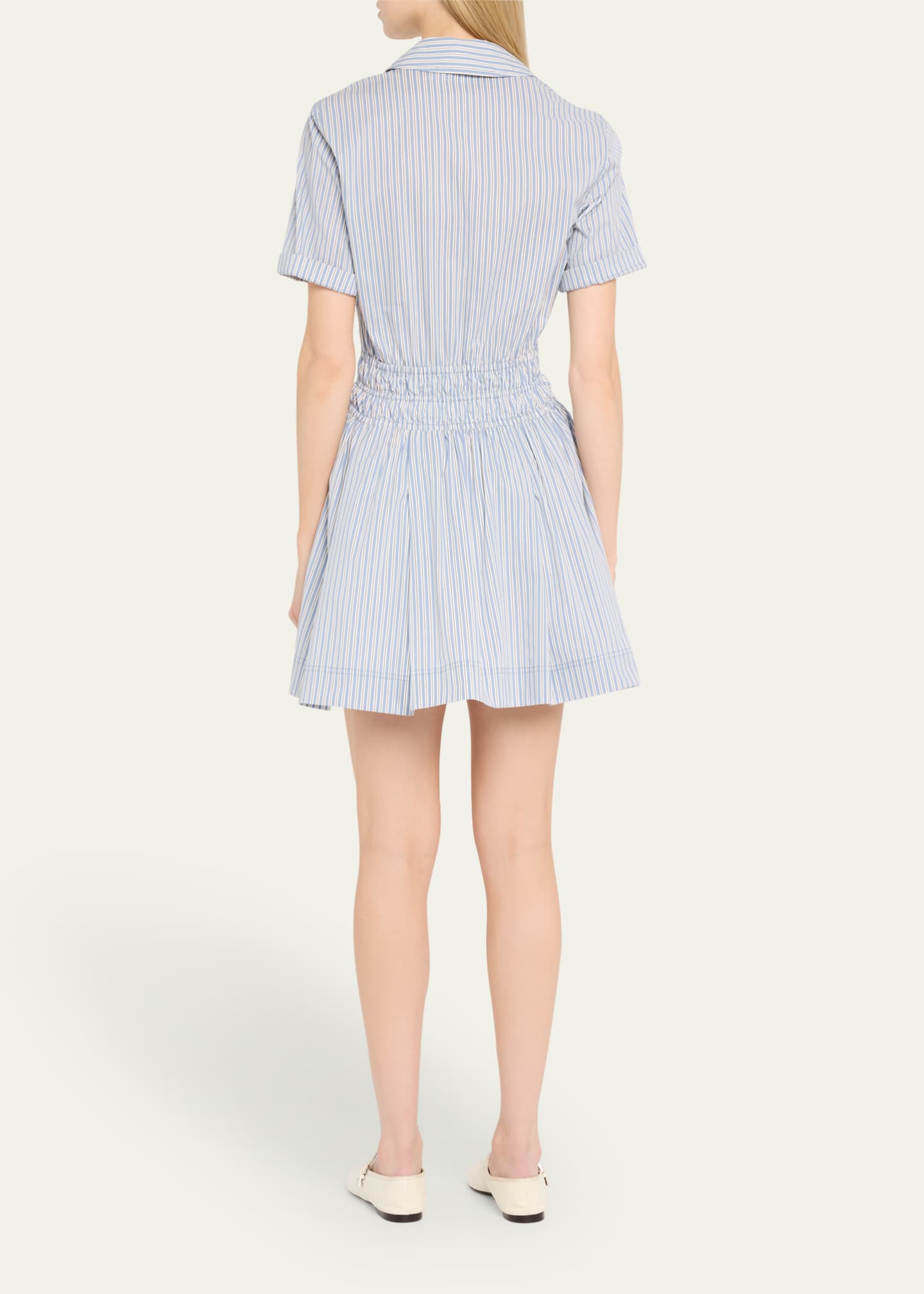 Veronica Beard Susan Stripe Short-Sleeve Mini Dress Image 3 of 5