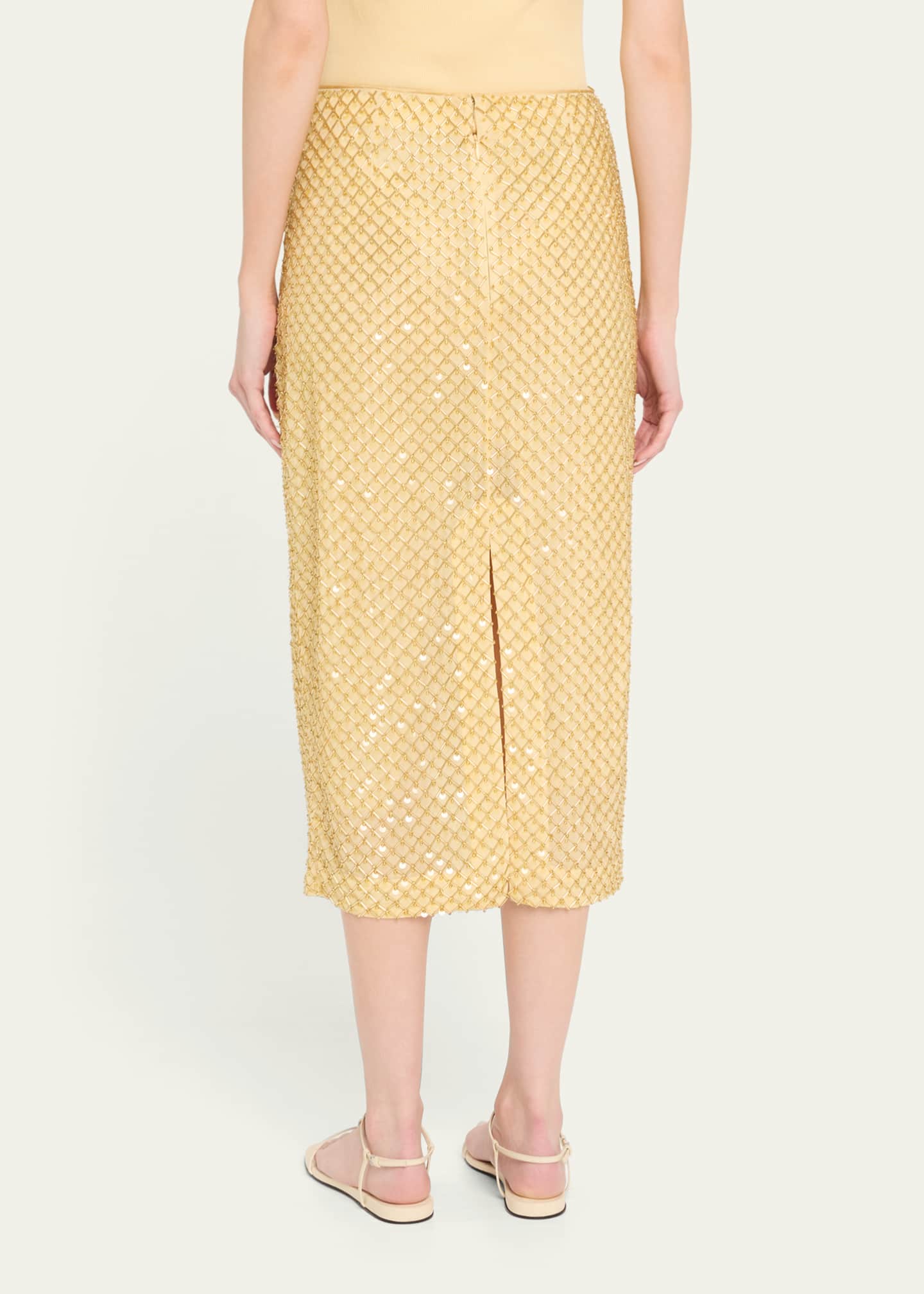 Veronica Beard Allora Beaded Midi Skirt Image 3 of 5