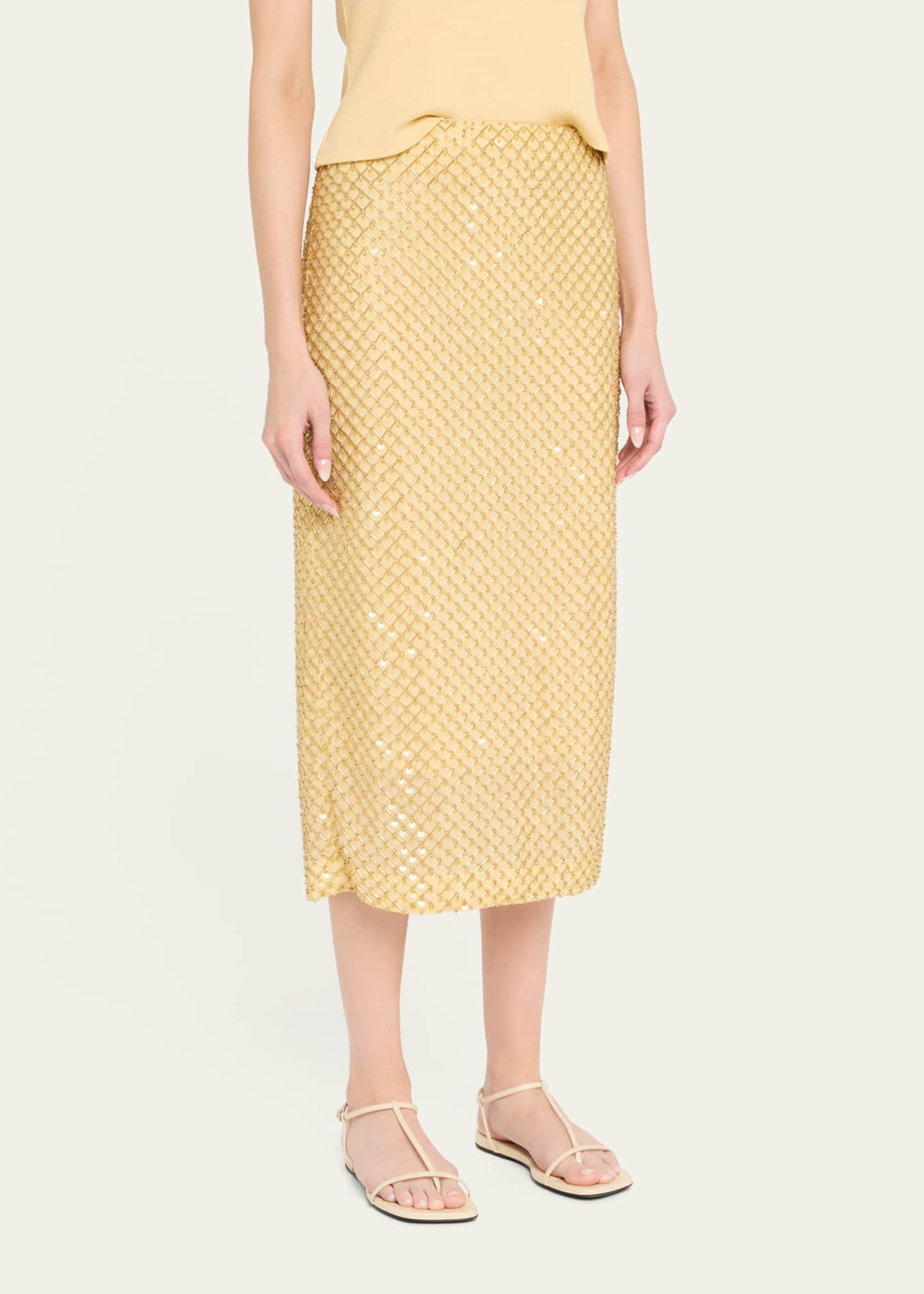 Veronica Beard Allora Beaded Midi Skirt Image 4 of 5