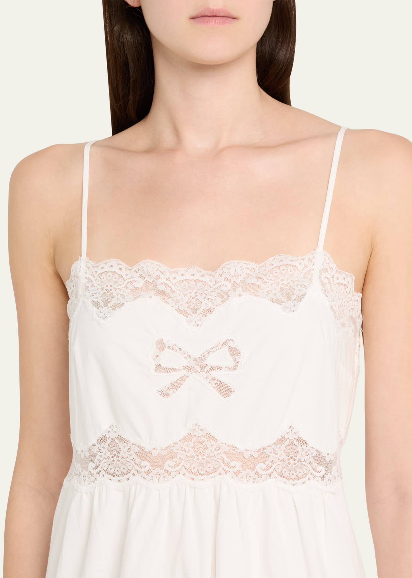 LoveShackFancy Vinca Lace-Trim Midi Dress Image 5 of 5
