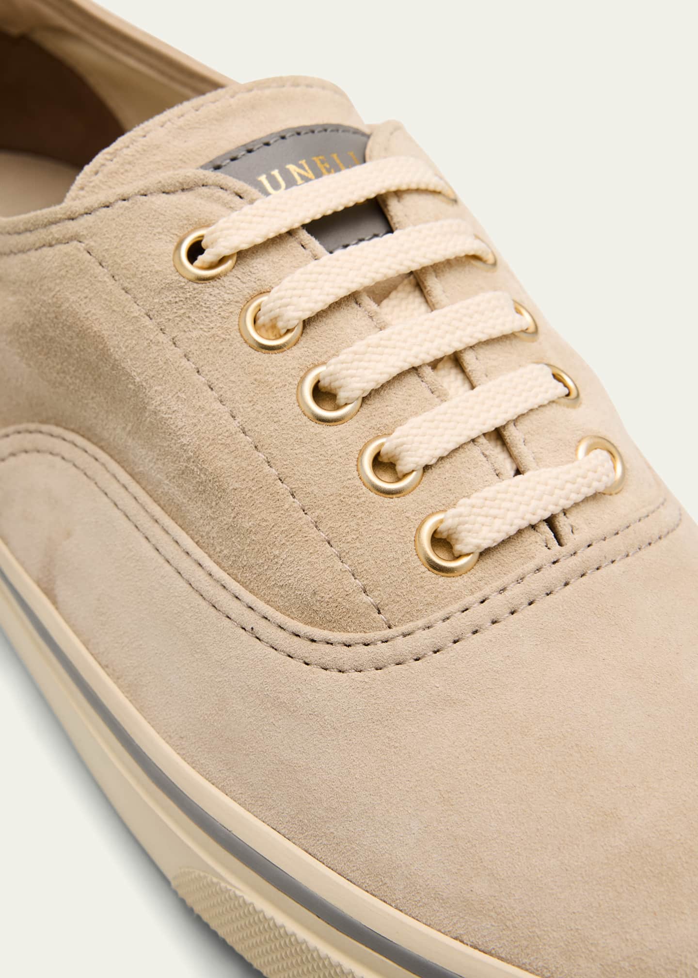 Brunello Cucinelli Men's Low-Top Suede Sneakers Image 3 of 5