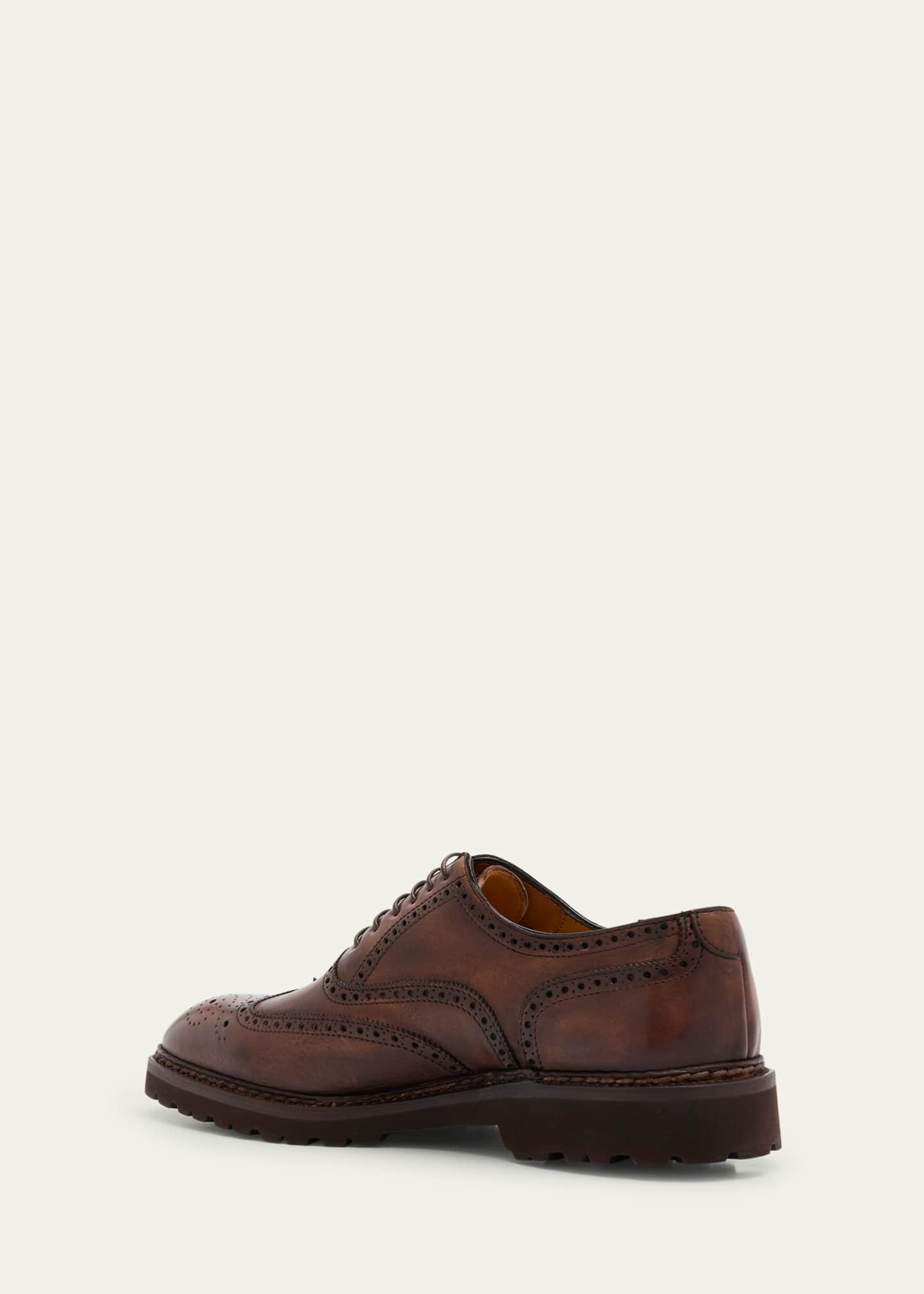 Bontoni Men's Libertino Leather Wingtip Derby Shoes Image 4 of 6
