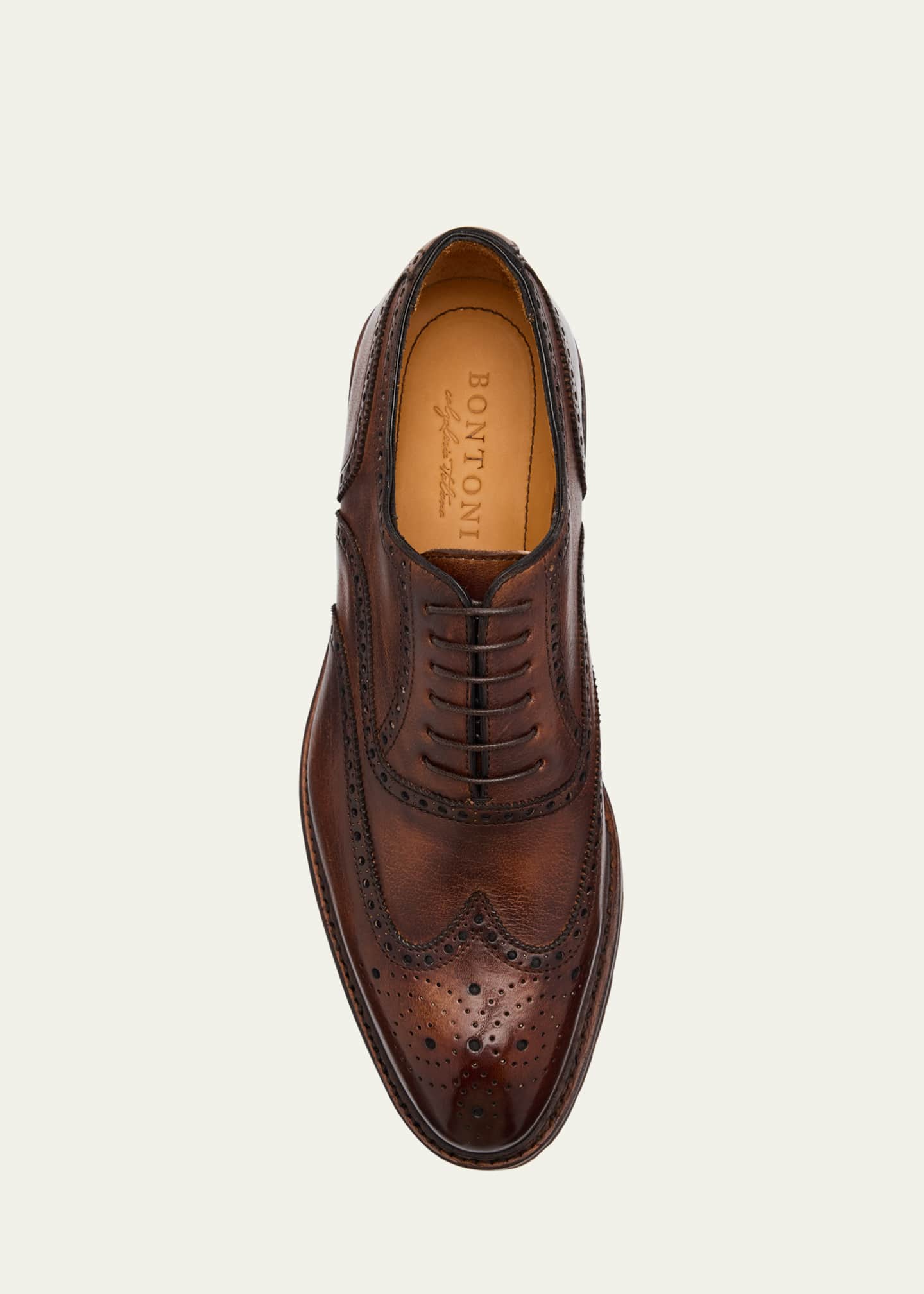 Bontoni Men's Libertino Leather Wingtip Derby Shoes Image 6 of 6