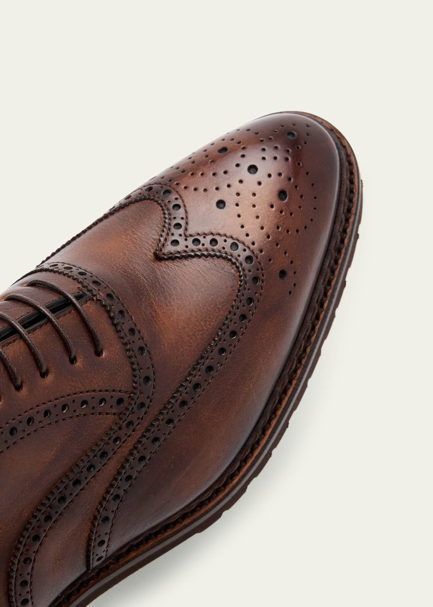 Bontoni Men's Libertino Leather Wingtip Derby Shoes Image 5 of 6