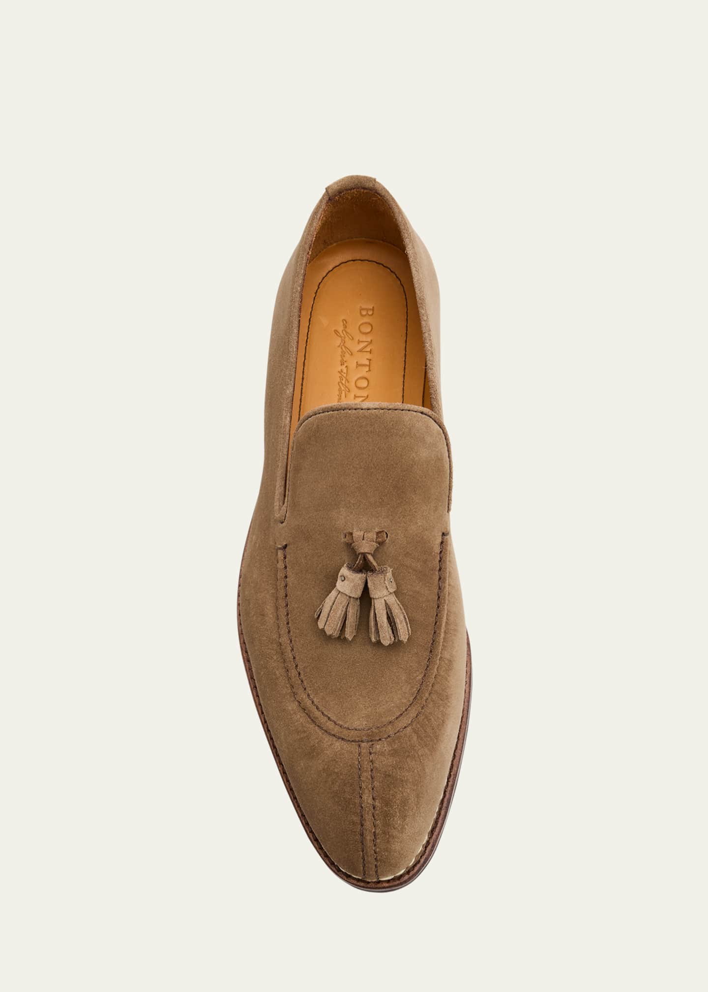 Bontoni Men's Magnifico Suede Rubber-Sole Tassel Loafers Image 6 of 6