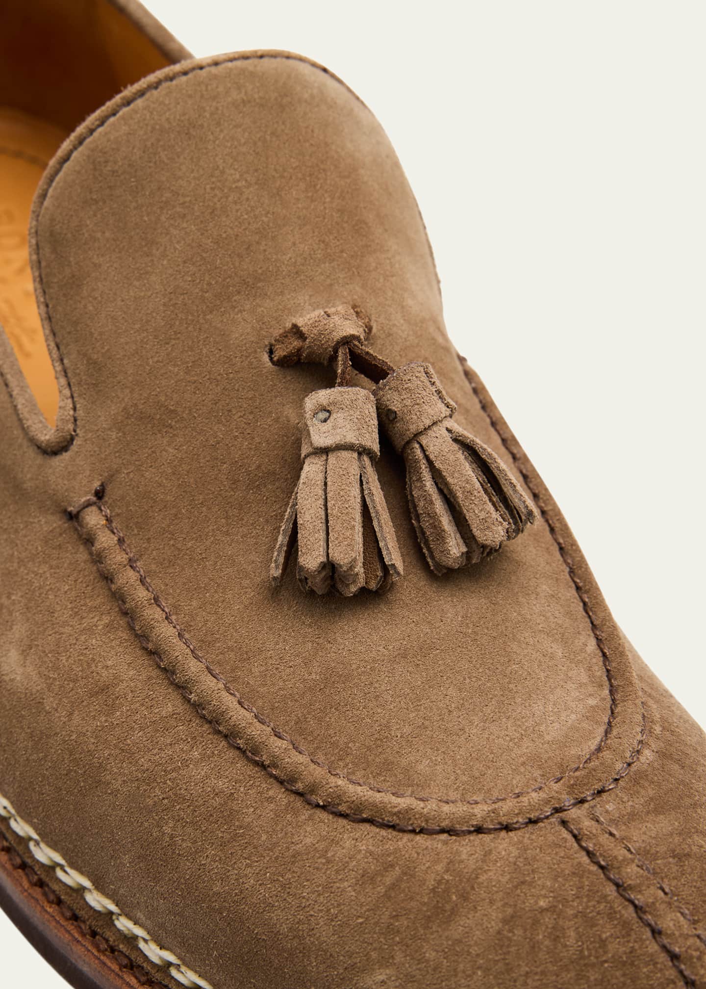 Bontoni Men's Magnifico Suede Rubber-Sole Tassel Loafers Image 5 of 6