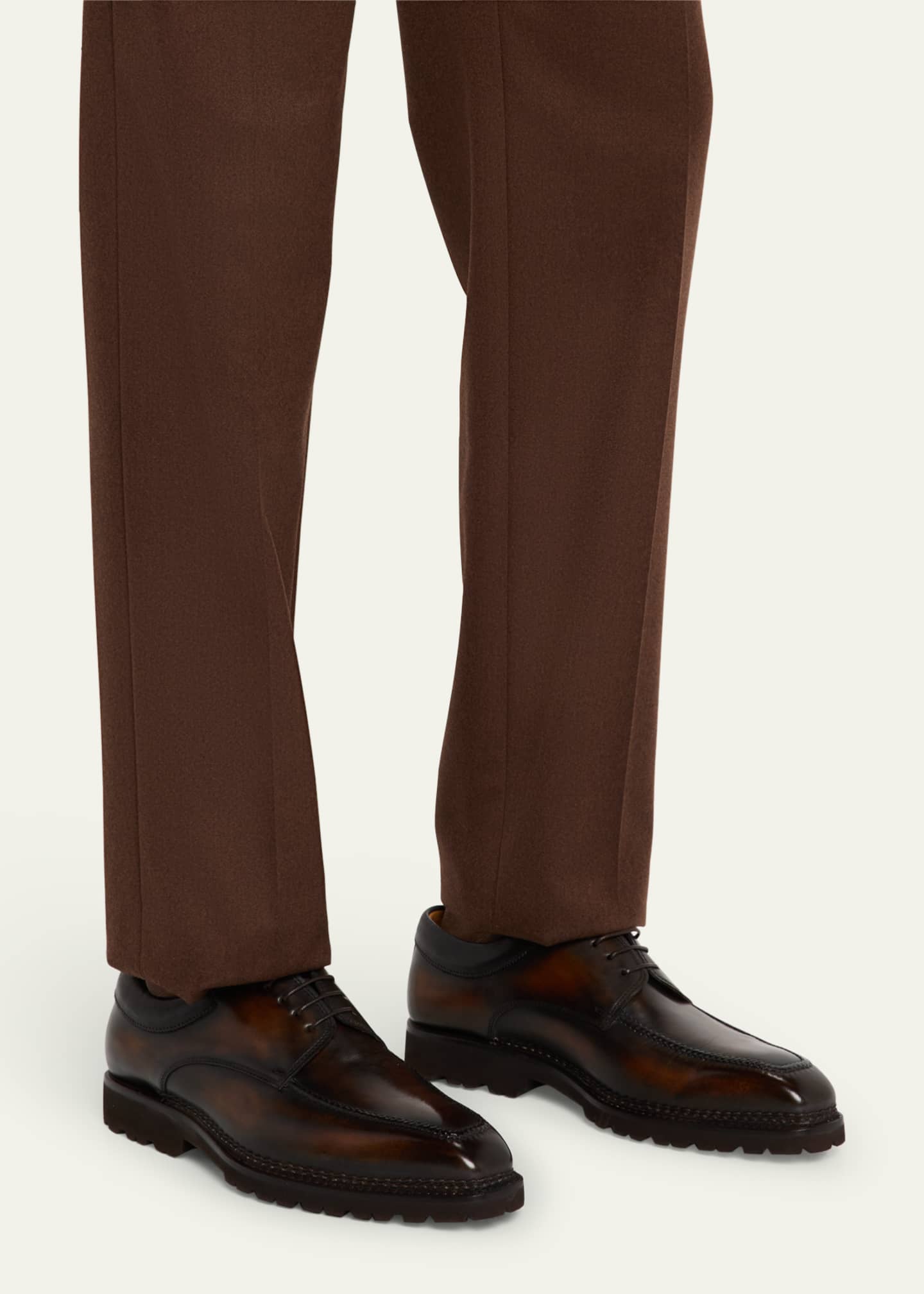 Bontoni Men's Eroico Leather Lug-Sole Derby Shoes Image 2 of 5
