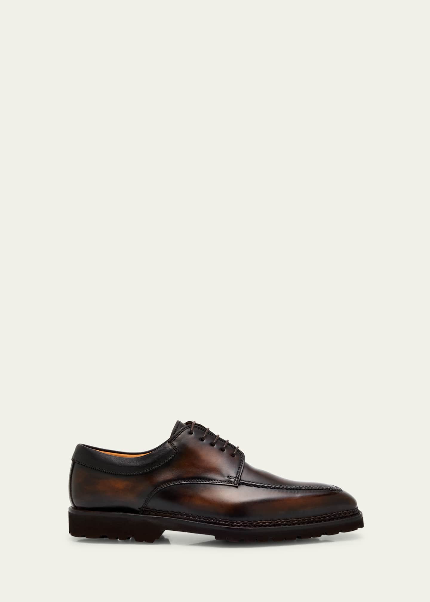 Bontoni Men's Eroico Leather Lug-Sole Derby Shoes Image 1 of 5